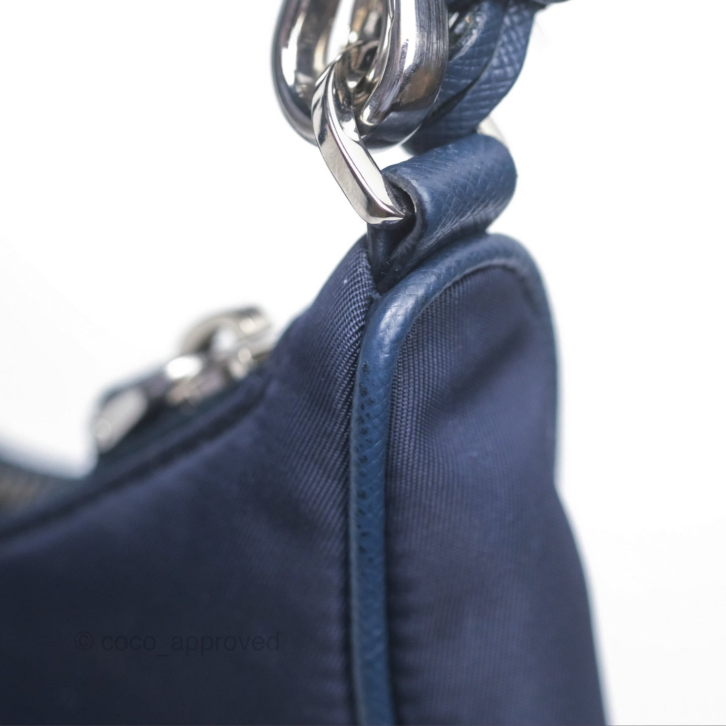 Prada Nylon Re-Edition 2005 Shoulder Bag Navy Blue Silver Hardware