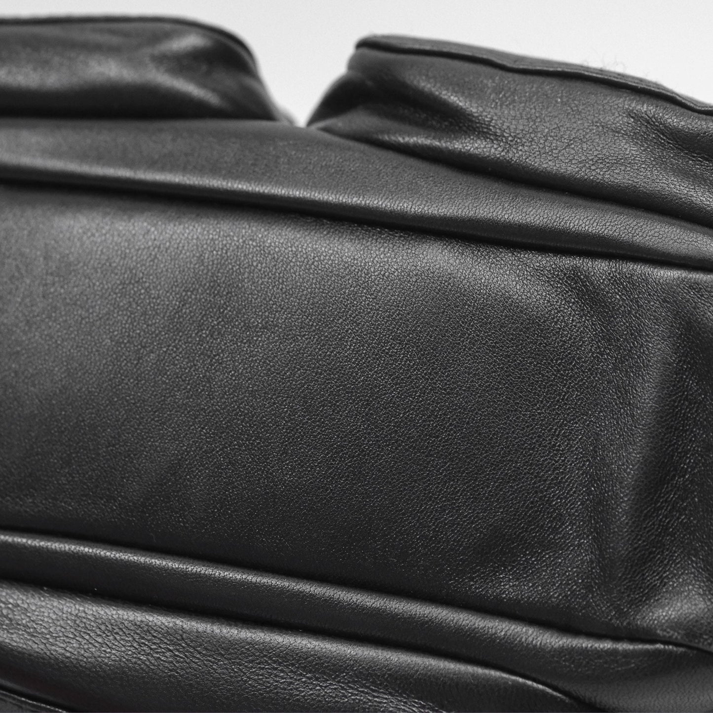 Miu Miu Nappa Leather Pocket Bag Black Lambskin Gold Hardware