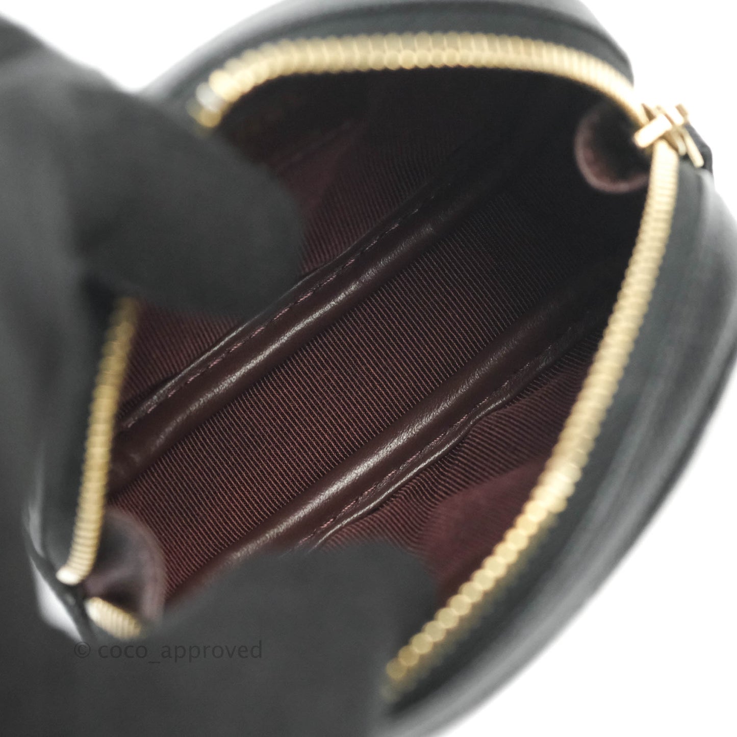 Chanel CC Round Coin Purse Black Caviar Gold Hardware