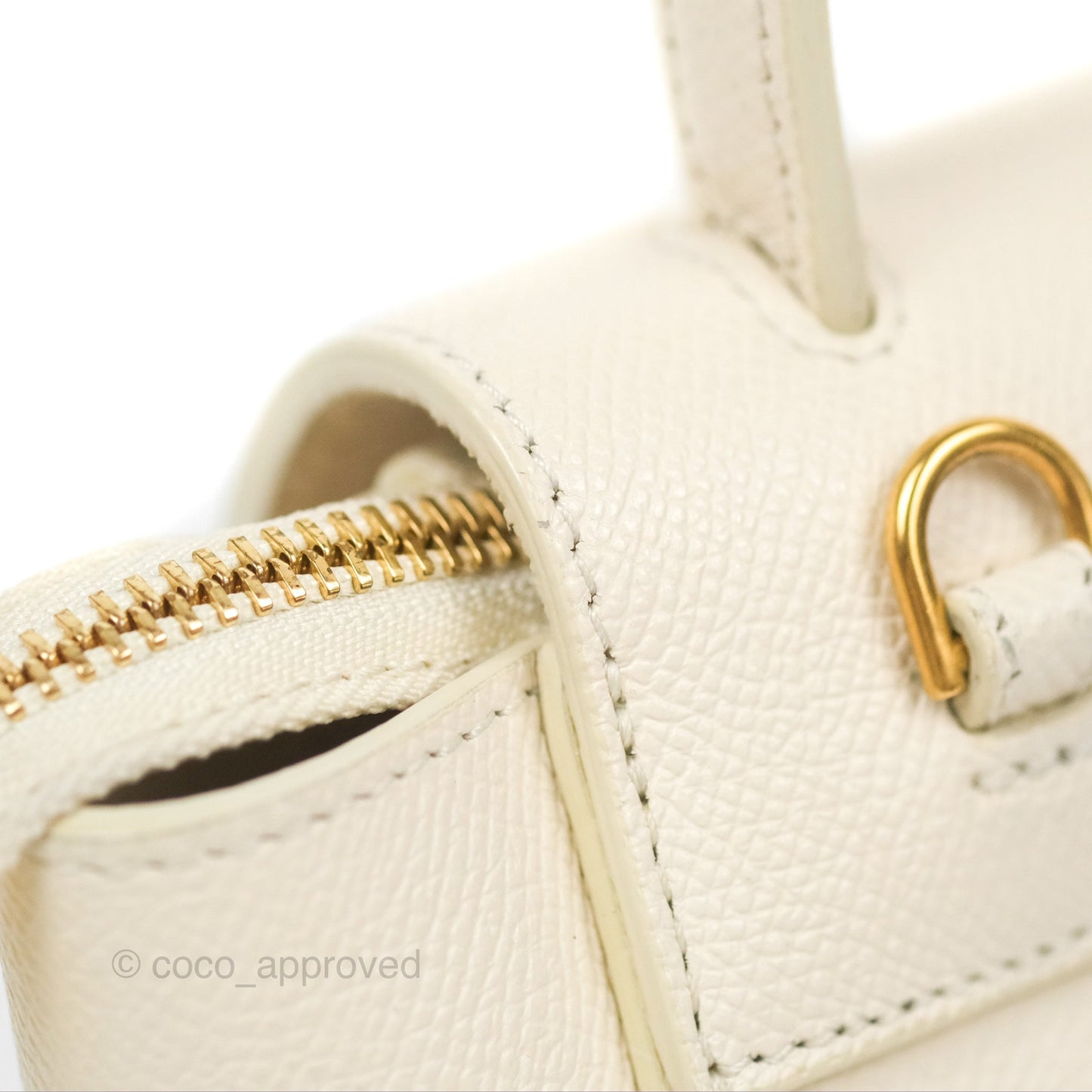 Celine Pico Belt Bag White Grained Calfskin Gold Hardware