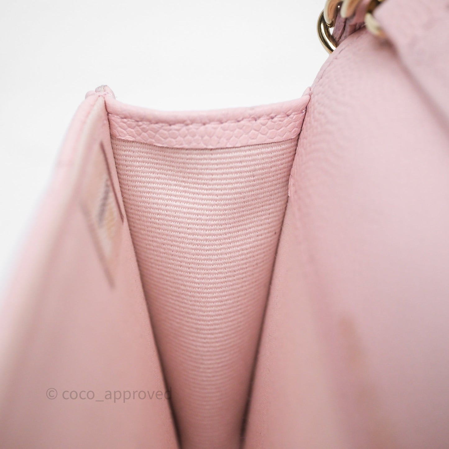 Chanel Mini Clutch With Chain Light Pink Caviar Gold Hardware
