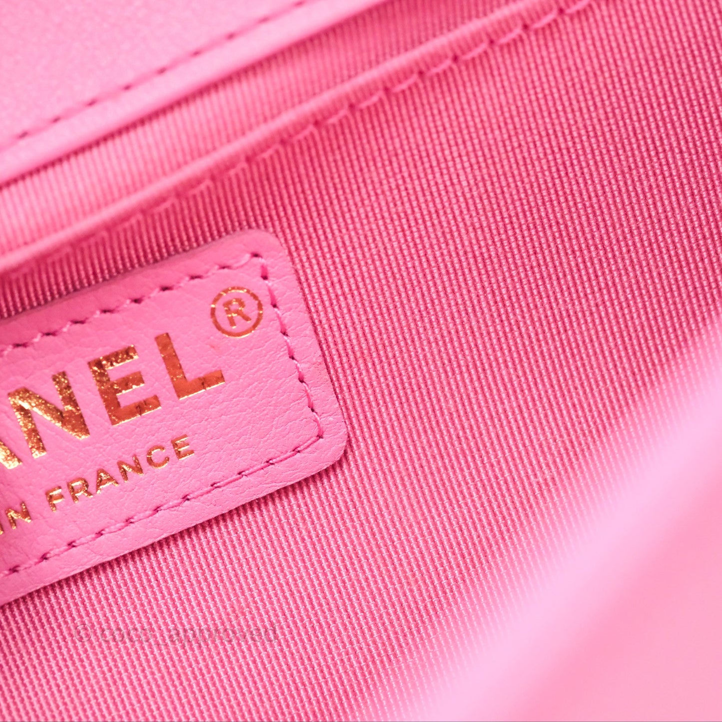 Chanel Small Boy Pink Calfskin Aged Gold Hardware