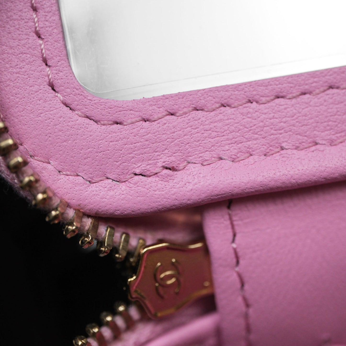 Chanel Vanity with Heart Adjustable Chain Pink Caviar Aged Gold Hardware