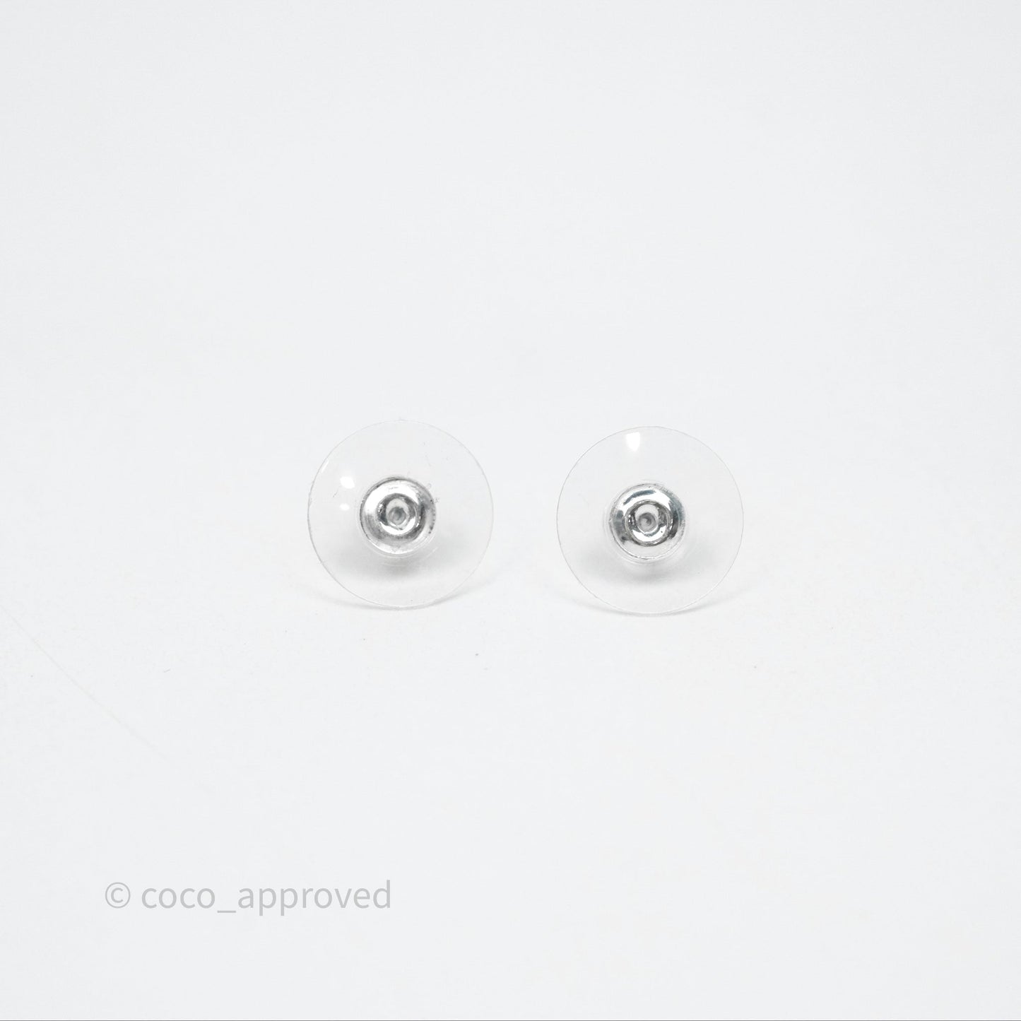 Chanel Crystal CC Earrings Silver Tone 25C