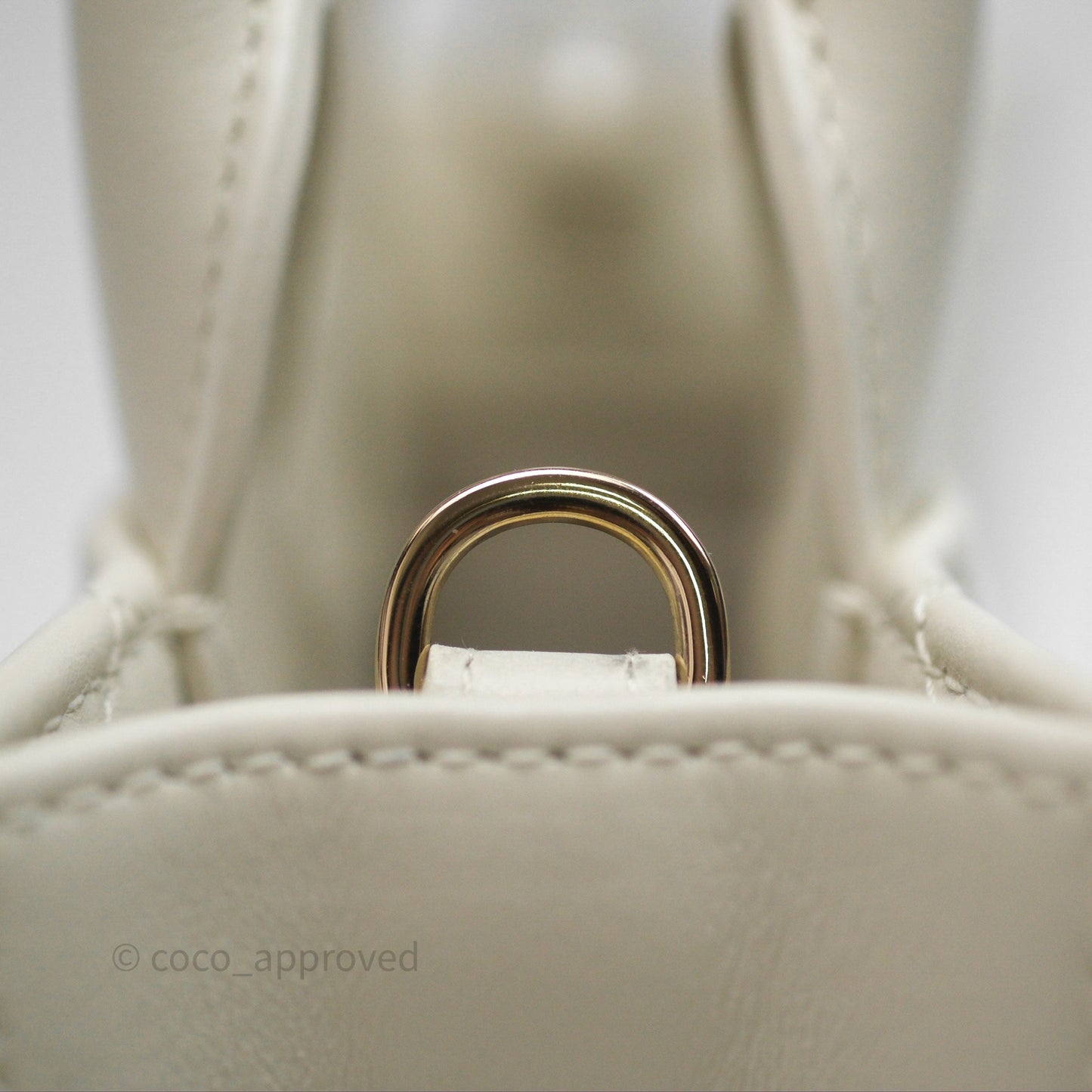 Christian Dior Mini Dior Book Tote Latte Macrocannage Calfskin Gold Hardware