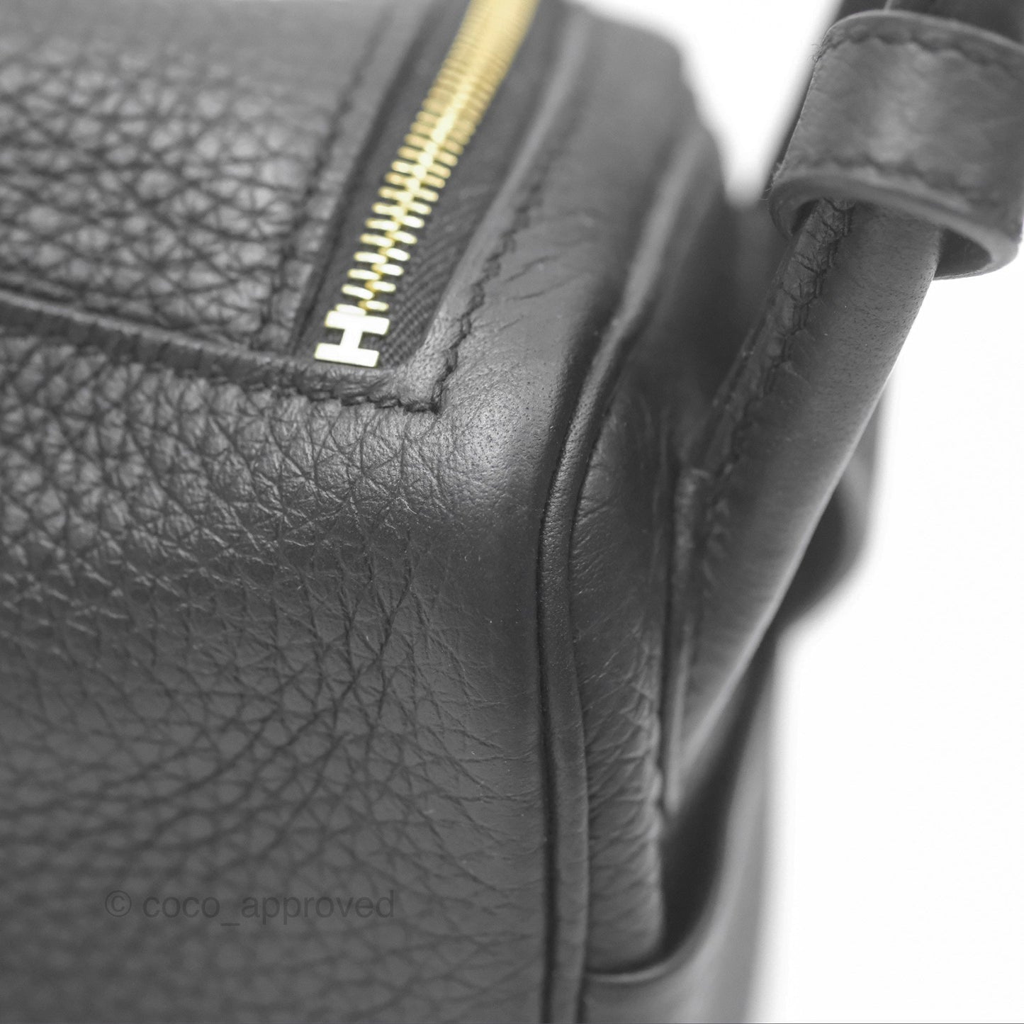 Hermès Mini Lindy 20 Noir 89 Clemence Gold Hardware