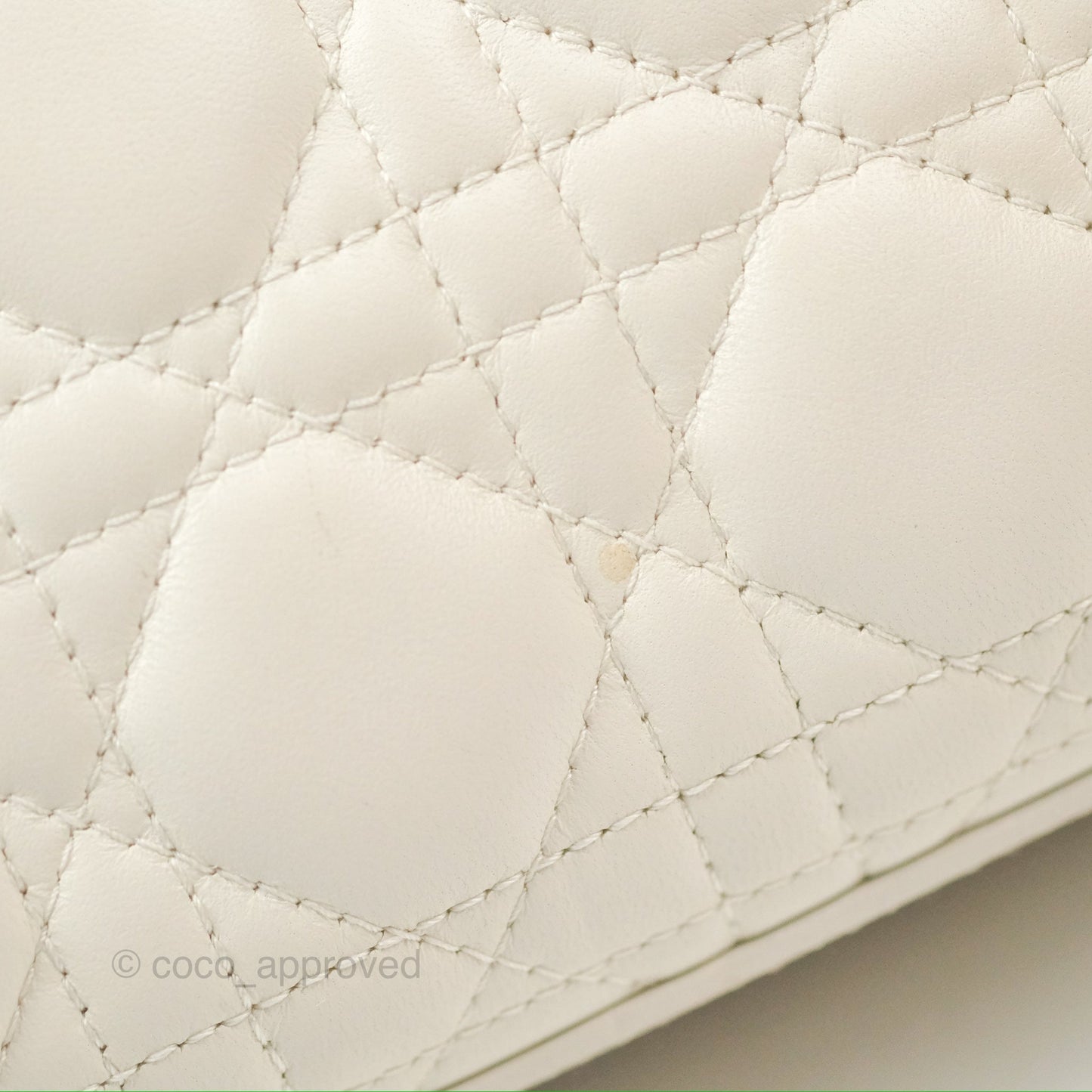 Christian Dior My ABCDior Lady Dior White Cannage Lambskin Gold Hardware