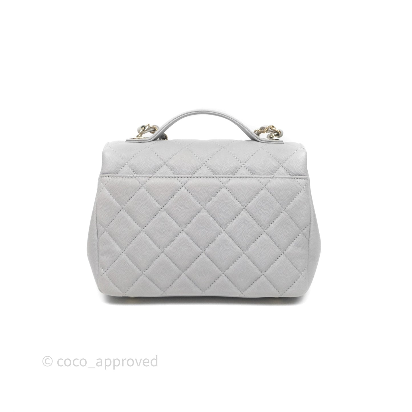 Chanel Quilted Medium Business Affinity Flap Grey Caviar Gold Hardware