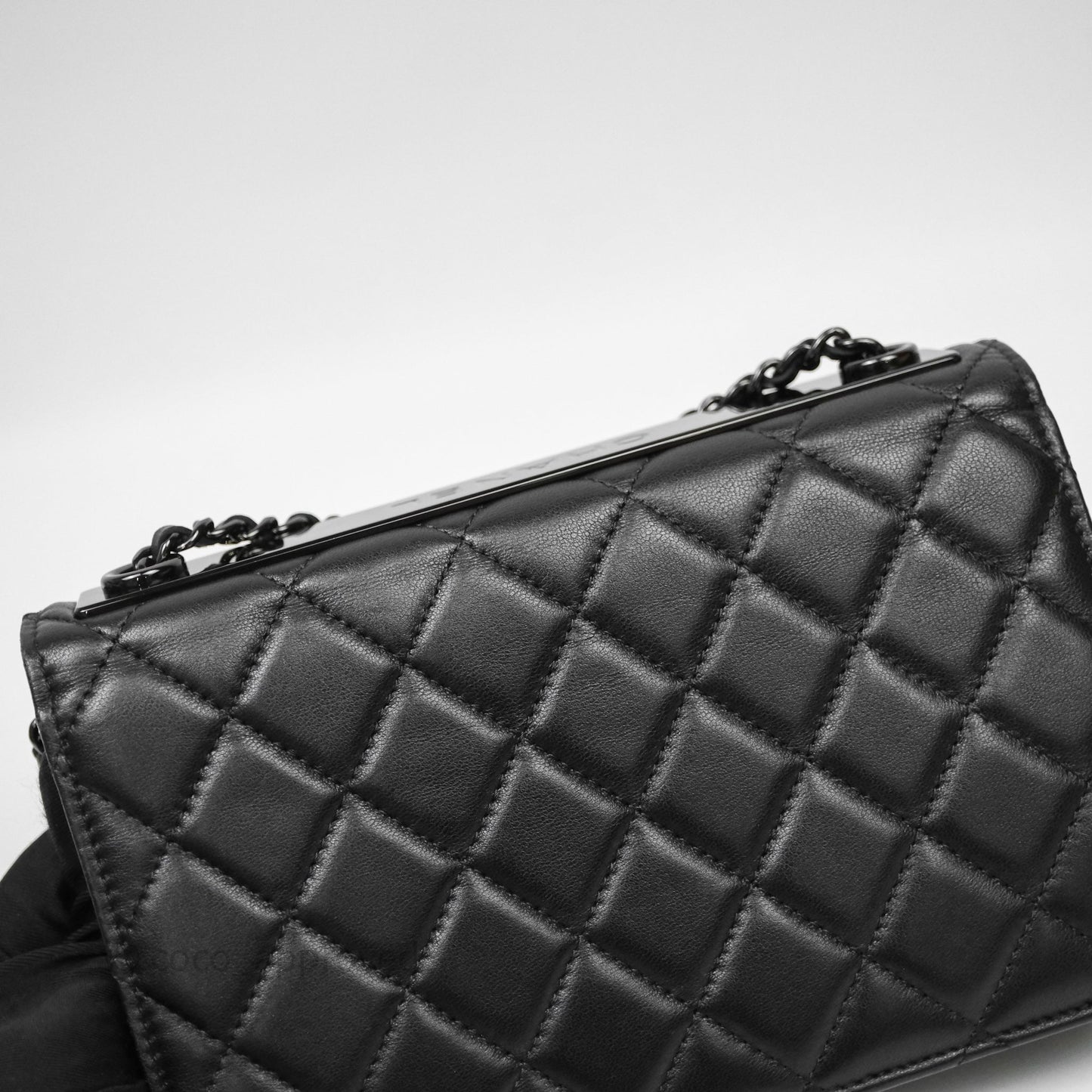 Chanel Quilted Trendy CC WOC Wallet On Chain So Black Lambskin