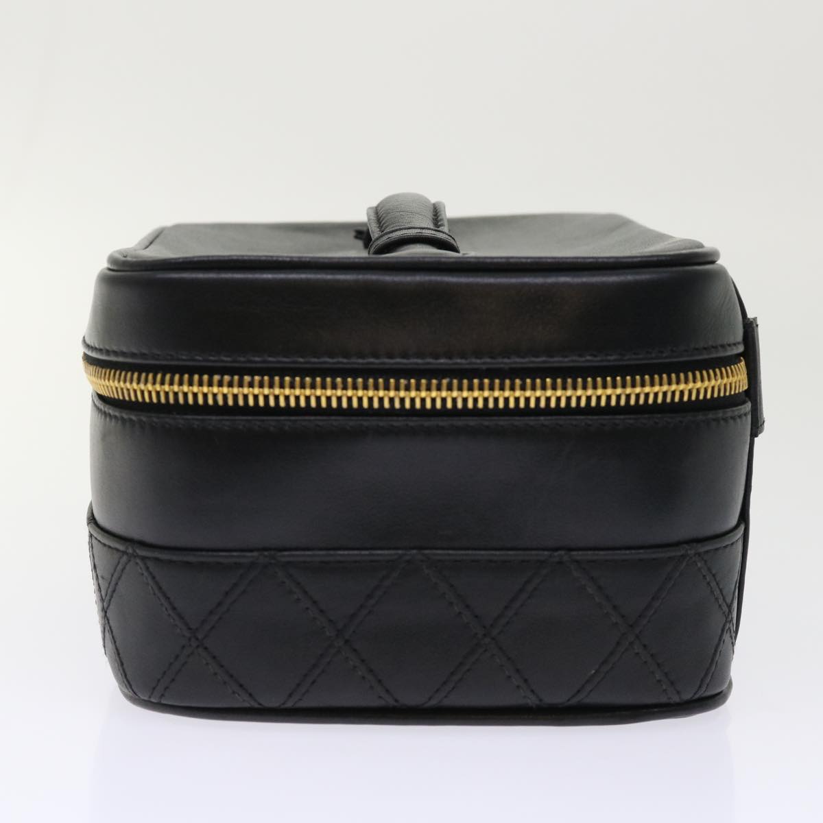 CHANEL Vanity Cosmetic Pouch Lamb Skin Beige CC  49478A