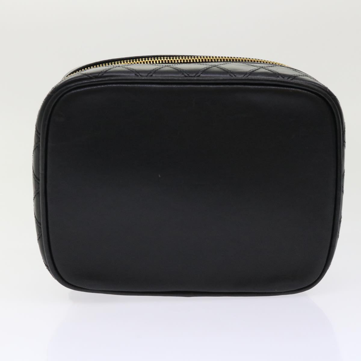 CHANEL Vanity Cosmetic Pouch Lamb Skin Beige CC  49478A