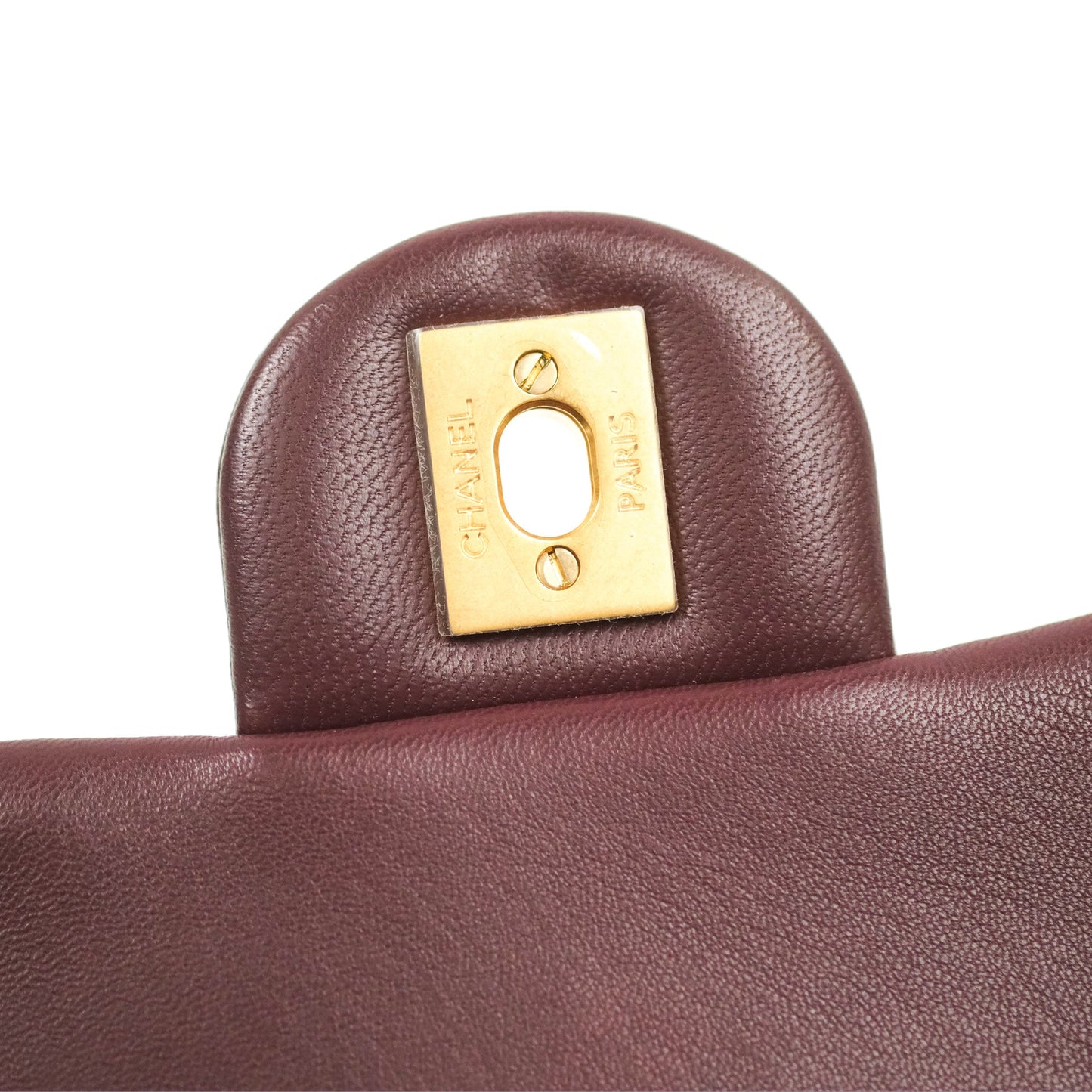 Chanel Mini Rectangular Pearl Crush Burgundy Lambskin Aged Gold Hardware