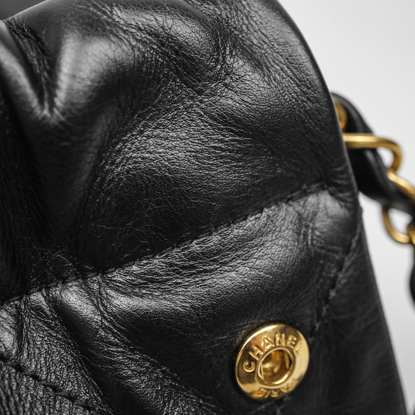 Chanel 22 Small Black Calfskin Aged Gold Hardware