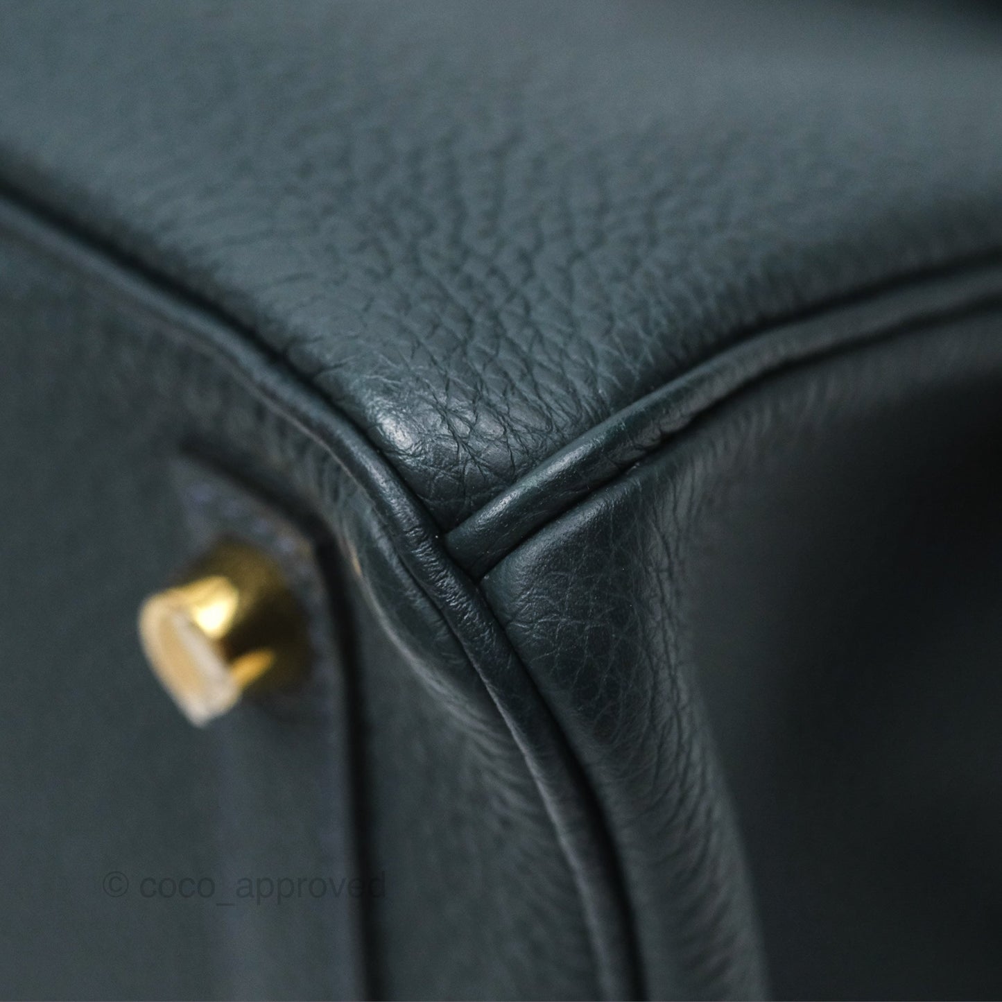 Hermès Birkin 25 Retourne Vert Rousseau V0 Togo Gold Hardware