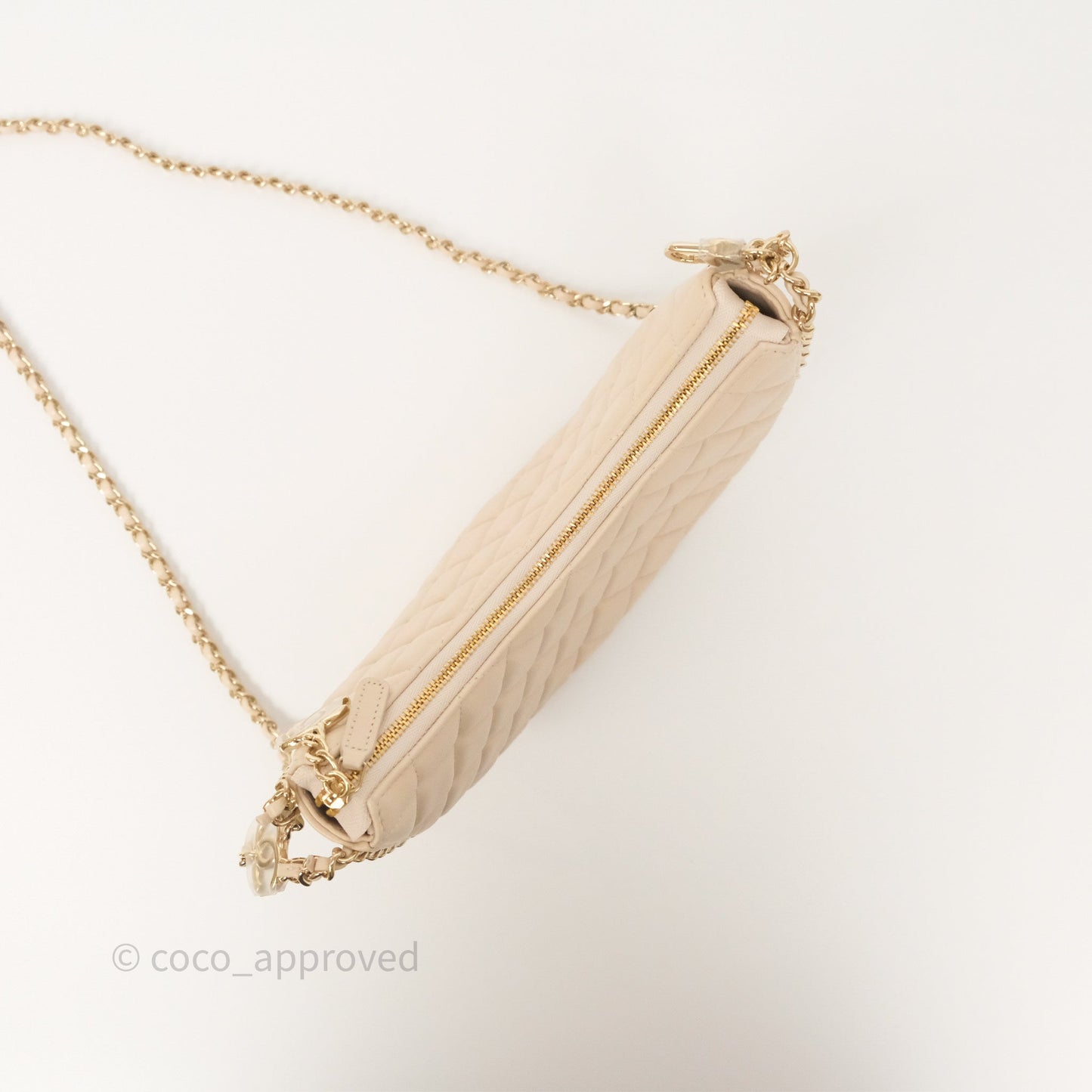 Chanel Small Hobo Bag Light Beige Lambskin Gold Hardware 23P