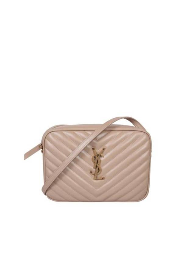 Luxury Saint Laurent Lou Logo Quilting Cross Bag Beige