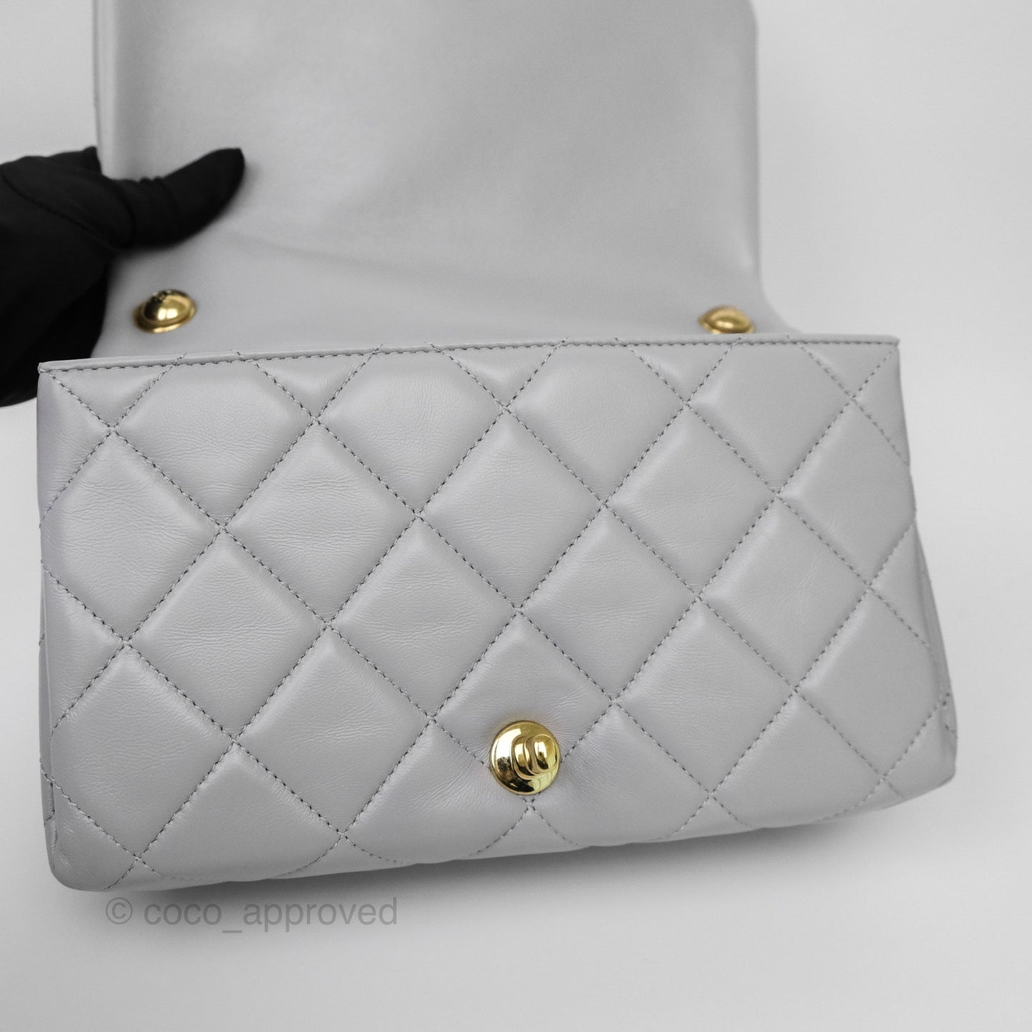Chanel Medium Color Match Flap Grey Lambskin Aged Gold Hardware 22A
