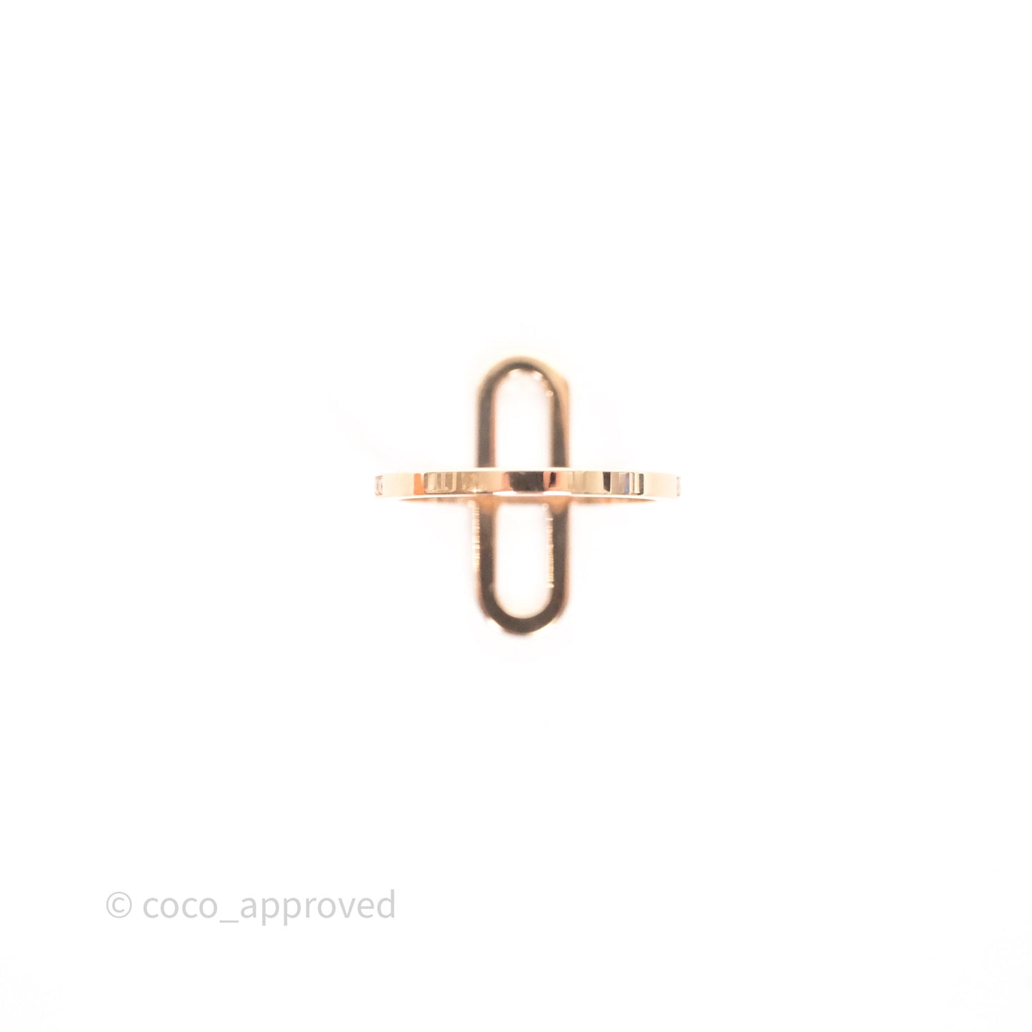 Hermès Ever Chaine d'ancre Ring Small Model Diamonds Rose Gold Size 51