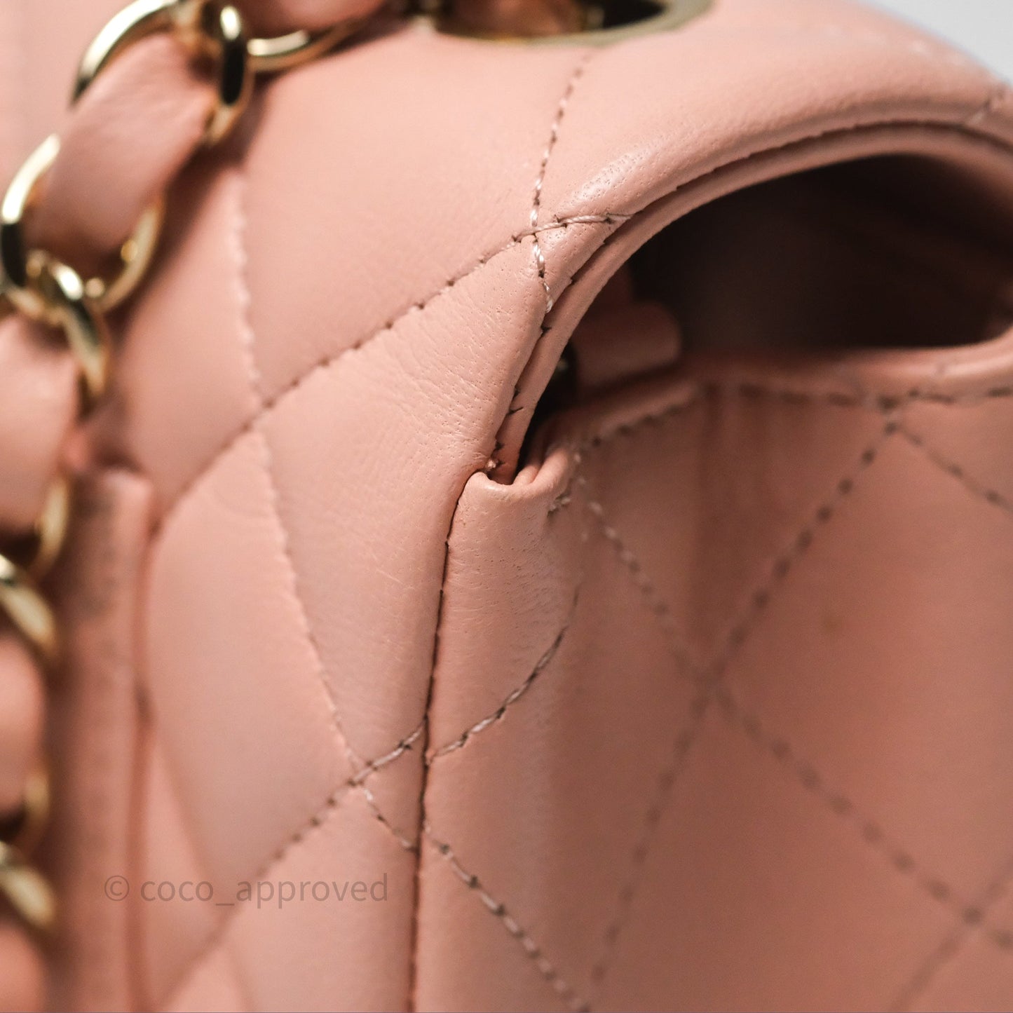 Chanel Quilted Mini Rectangular Flap Pink Lambskin Gold Hardware