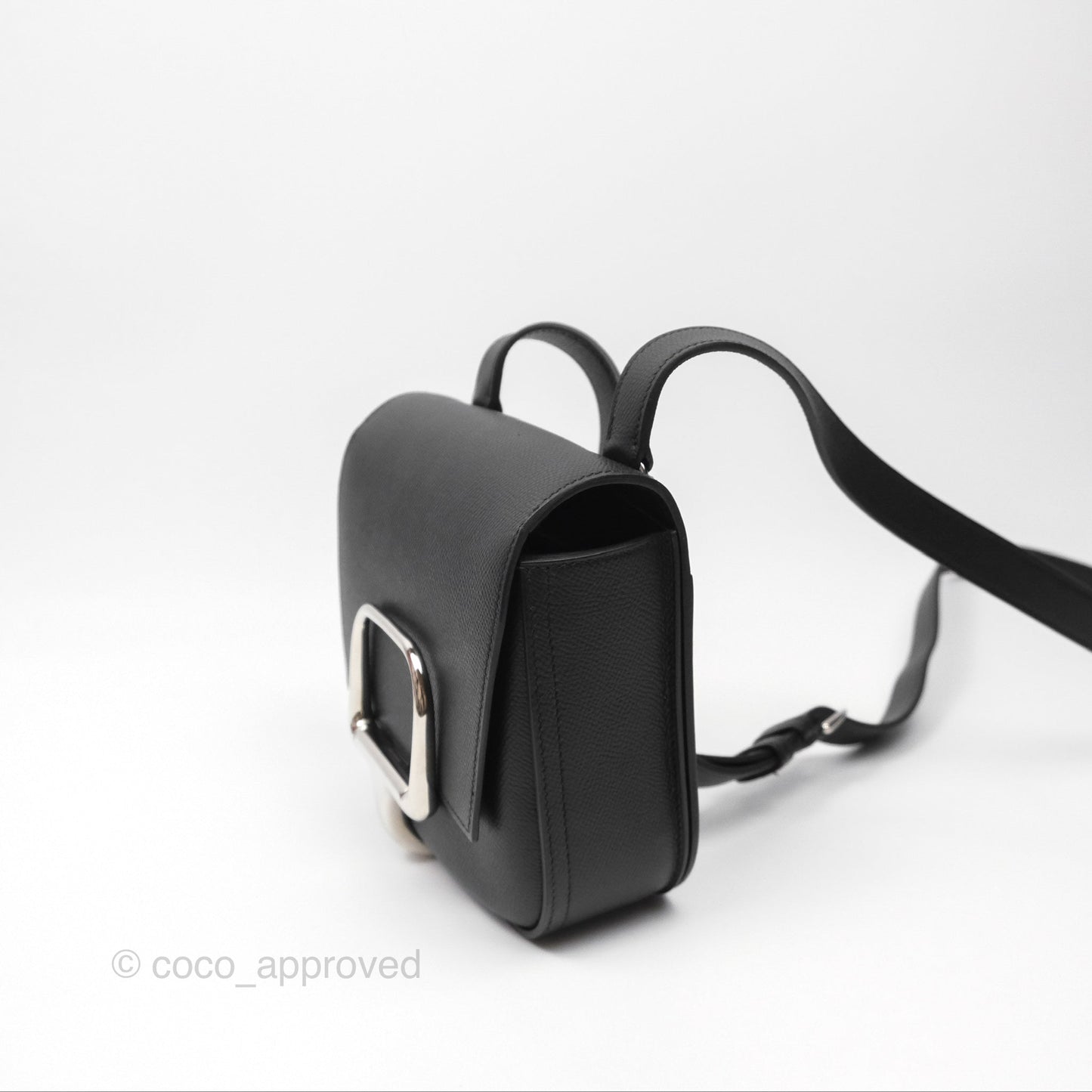 Hermès Della Cavalleria Mini Bag Noir 89 Epsom Palladium Hardware