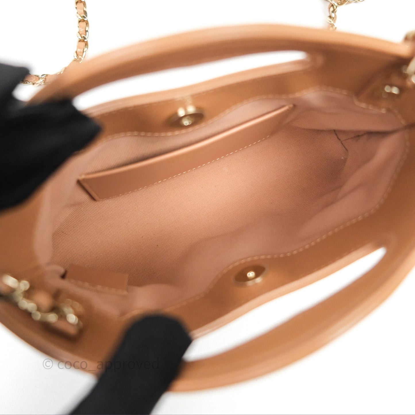 Chanel Nano 31 Dark Beige Shiny Lambskin Gold Hardware