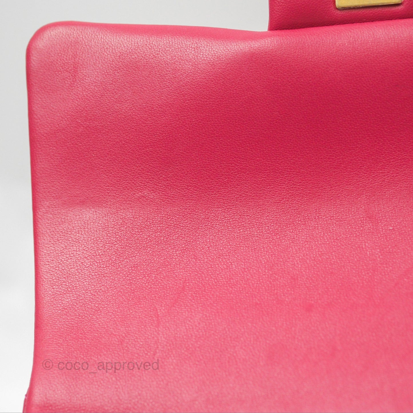 Chanel Top Handle Mini Rectangular Flap Bag Berry Red Lambskin Aged Gold Hardware