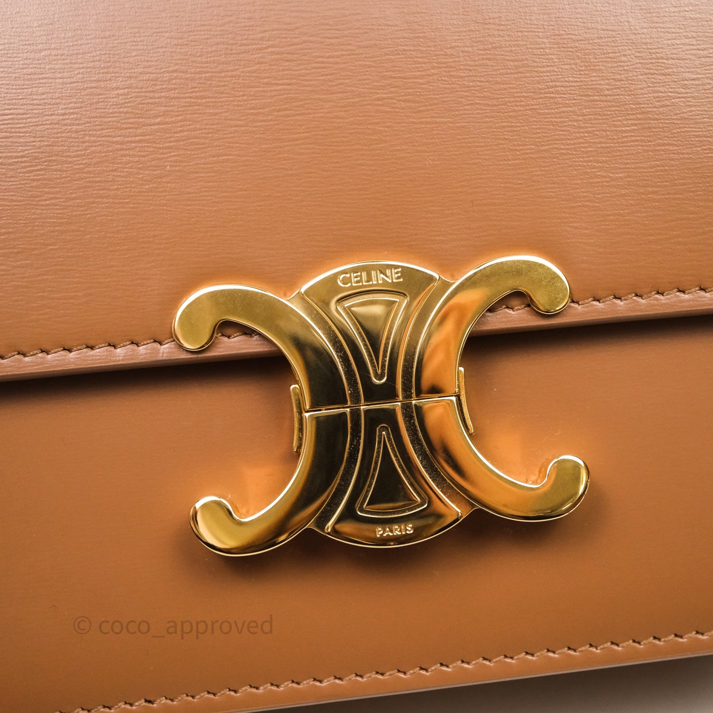 Celine Teen Triomphe Bag Shiny Calfskin Brown