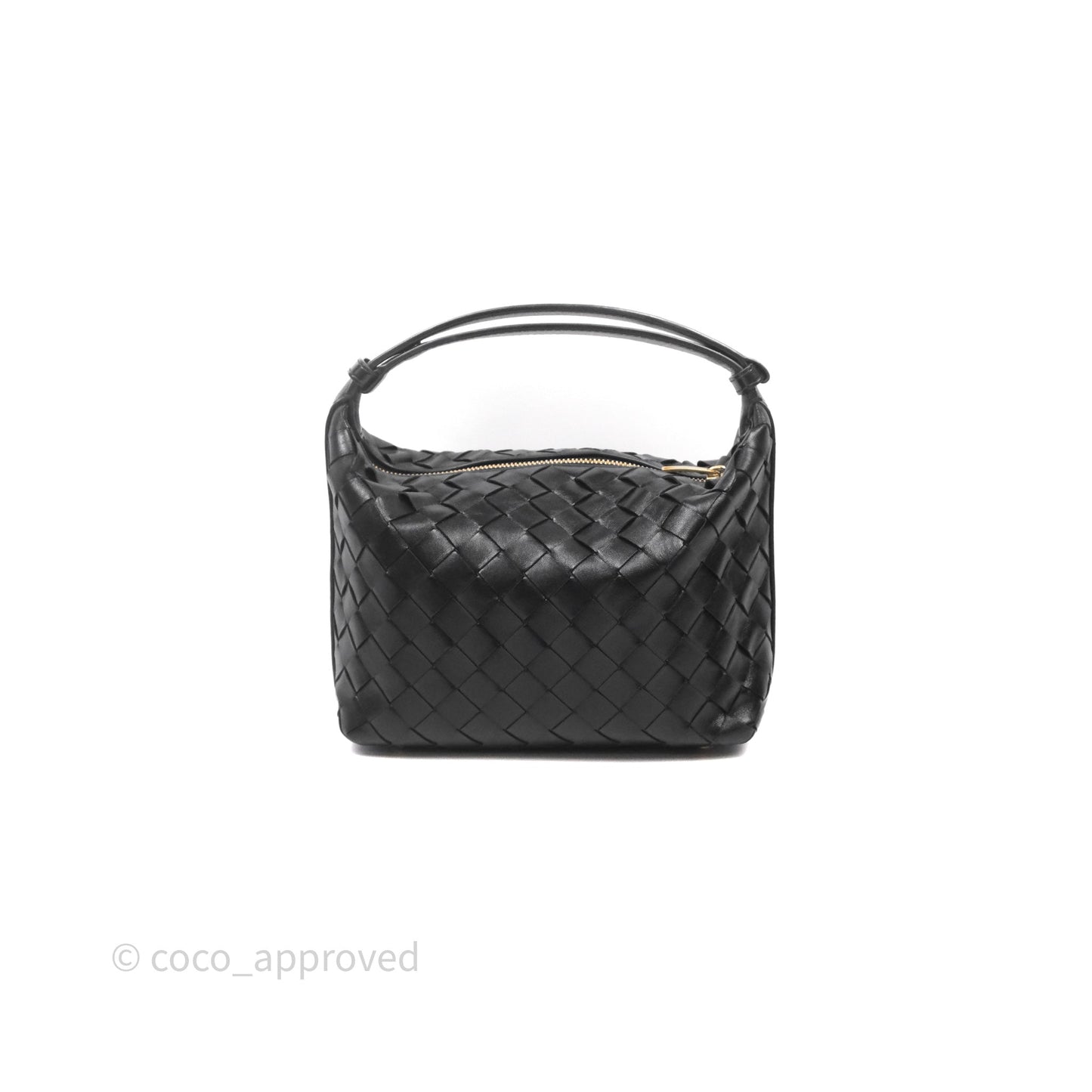Bottega Veneta Mini Wallace Intrecciato Black Gold Hardware