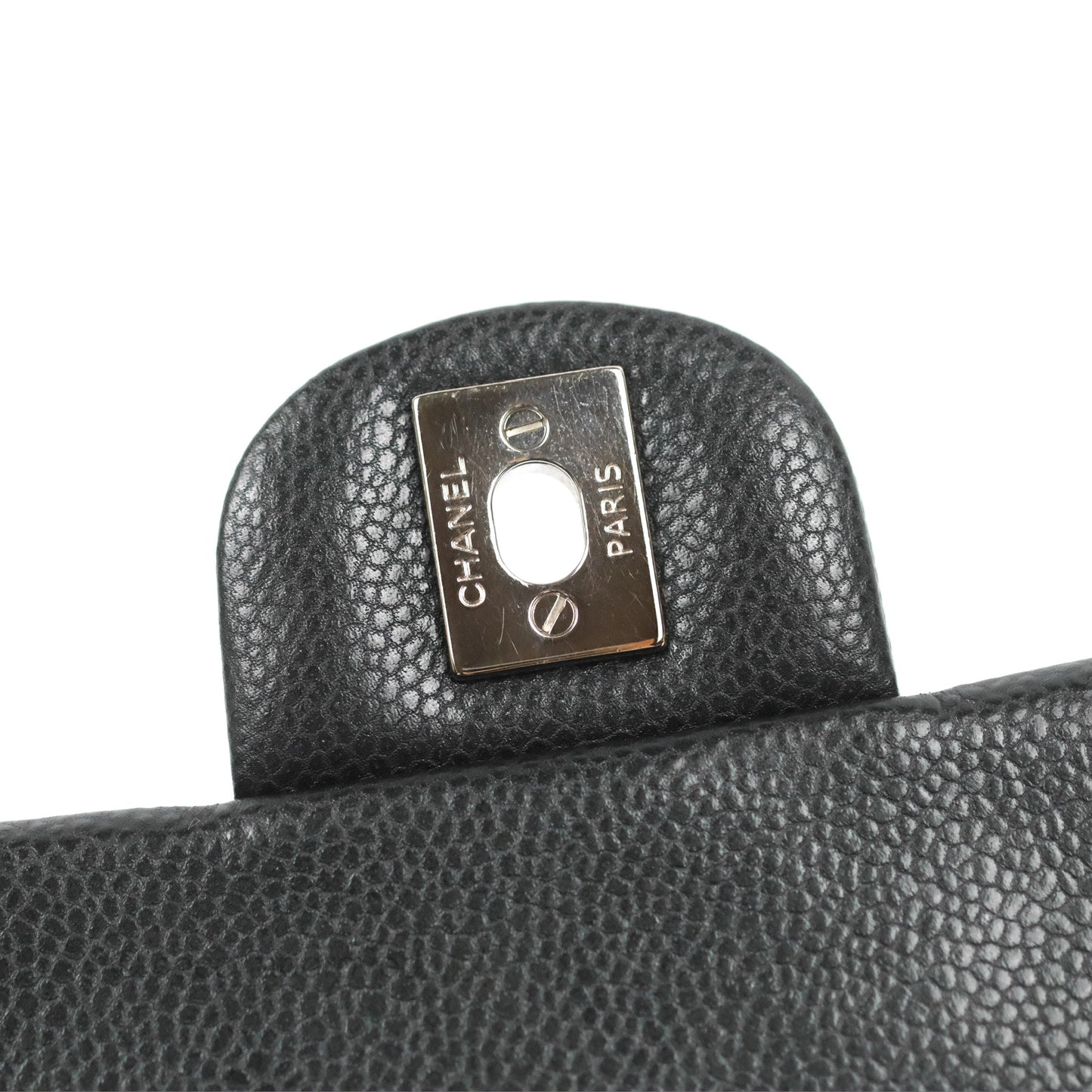 Chanel Quilted Mini Rectangular Flap Black Caviar Silver Hardware