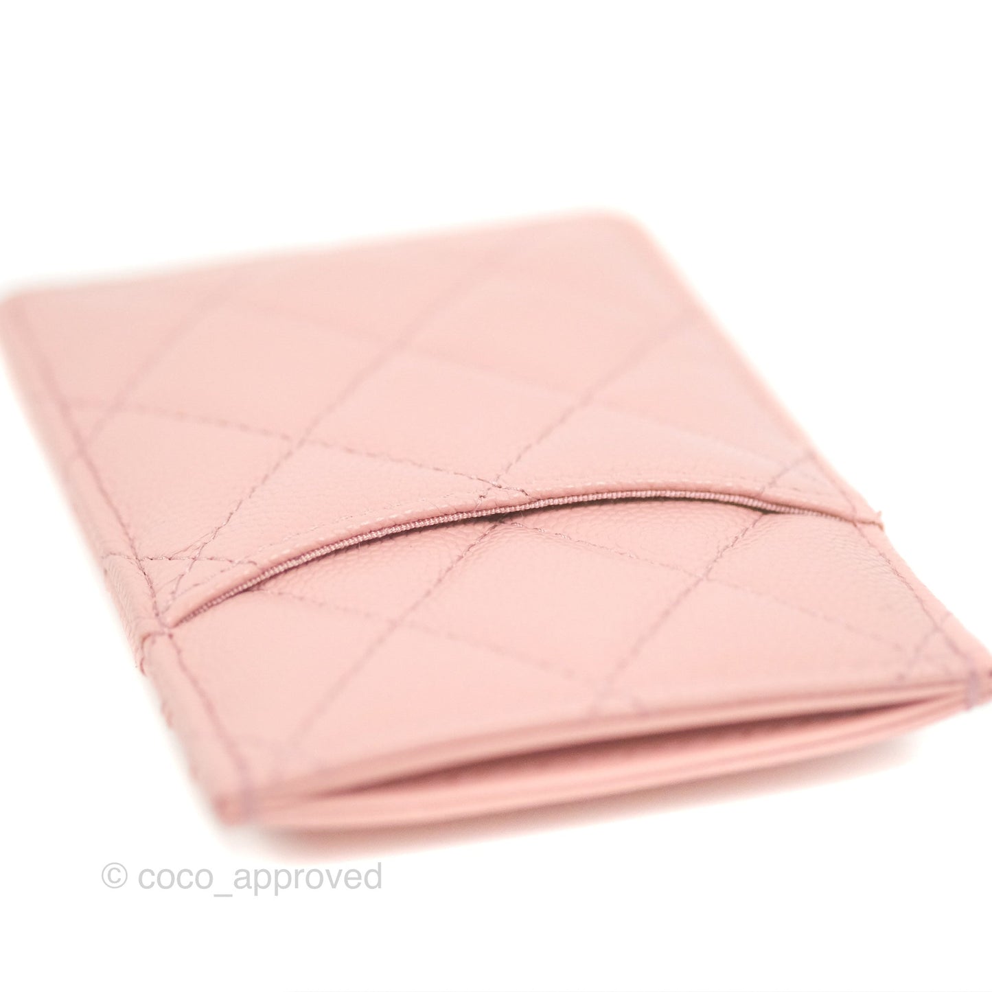Chanel CC Resin Stone Card Holder Pink Caviar 23K