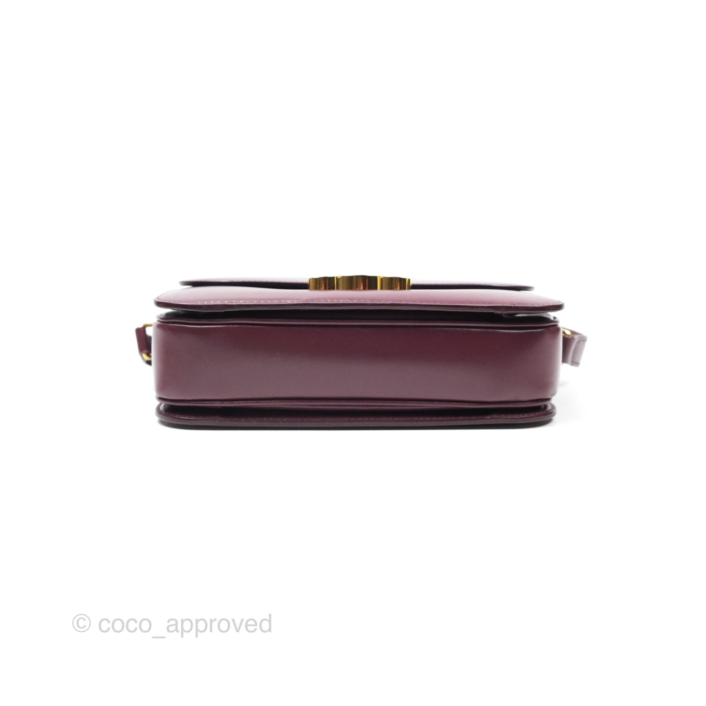 Celine Medium Triomphe Acai Burgundy Shiny Calfskin