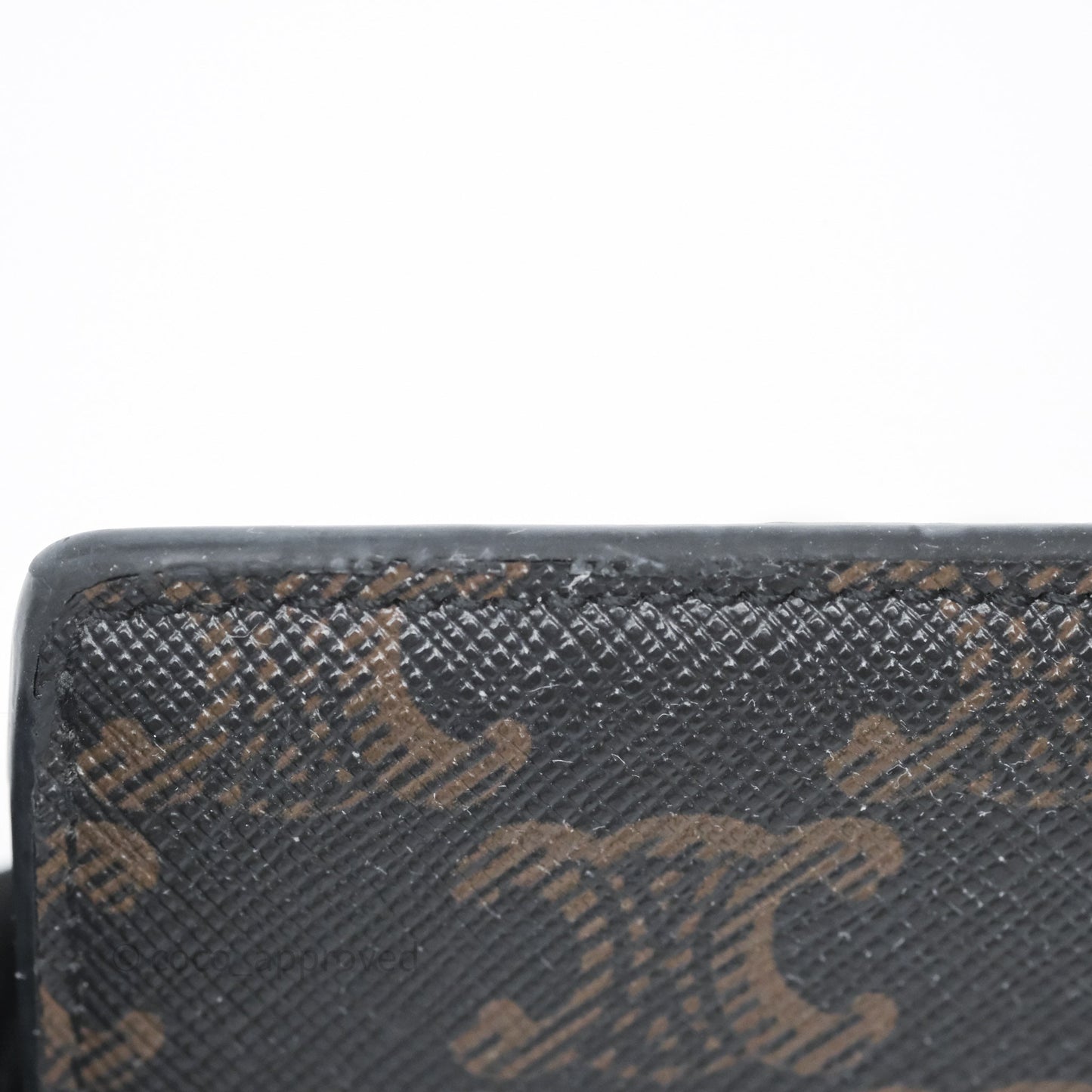 Celine Card Holder with Flap Triomphe Canvas Tan