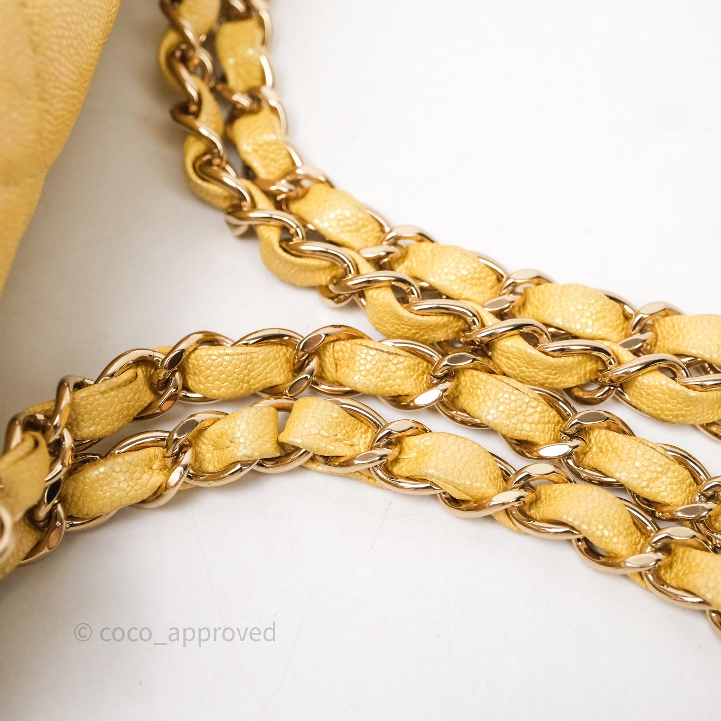 Chanel Small Classic Quilted Flap Iridescent Yellow Caviar Gold Hardware