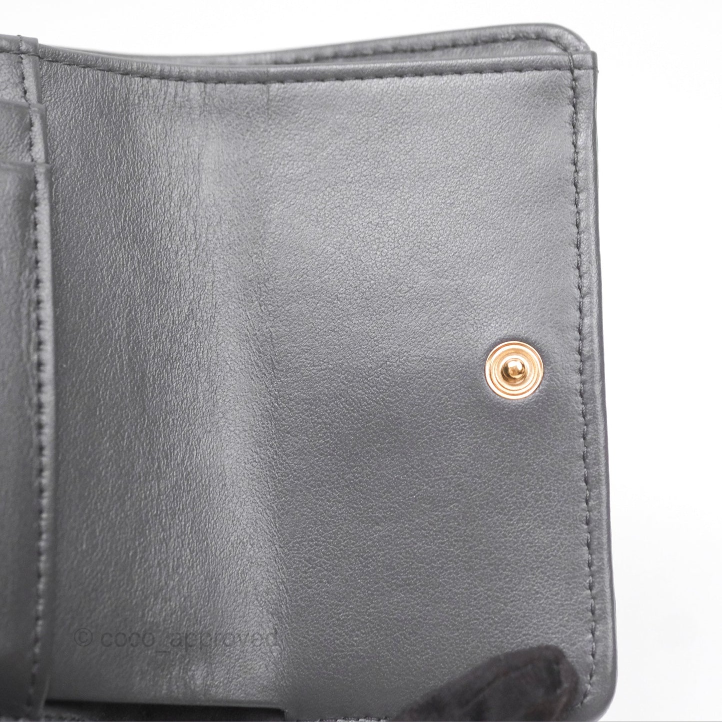 Chanel 19 Short Flap Wallet Grey Gold Hardware