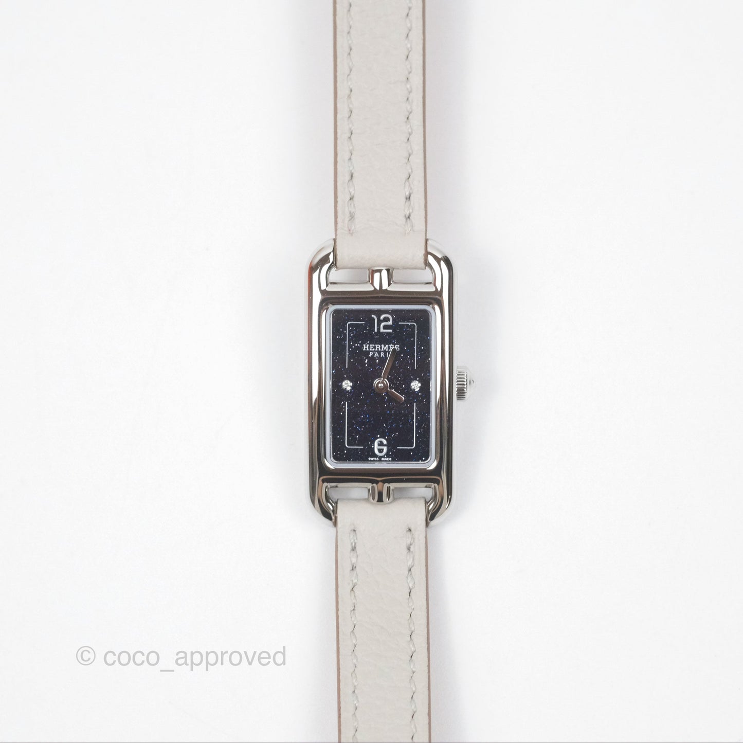 Hermès Nantucket Watch PM Gris Perle Epsom Palladium Hardware