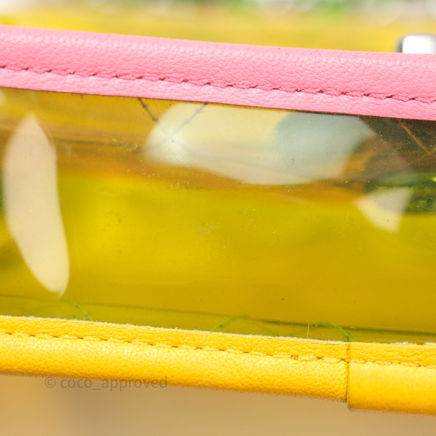 Chanel Mini Coco Splash Flap Bag PVC Lambskin Pink/Yellow/Green Silver Hardware