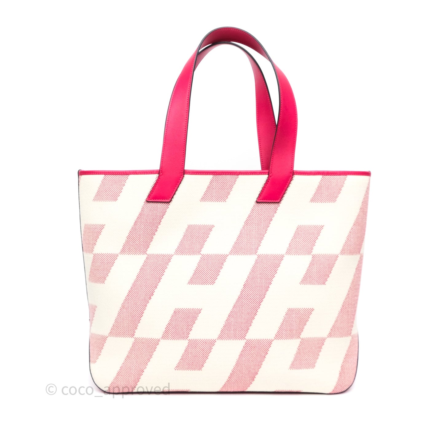 Hermès Cabas H en Biais 40 Bag Ecru / Framboise