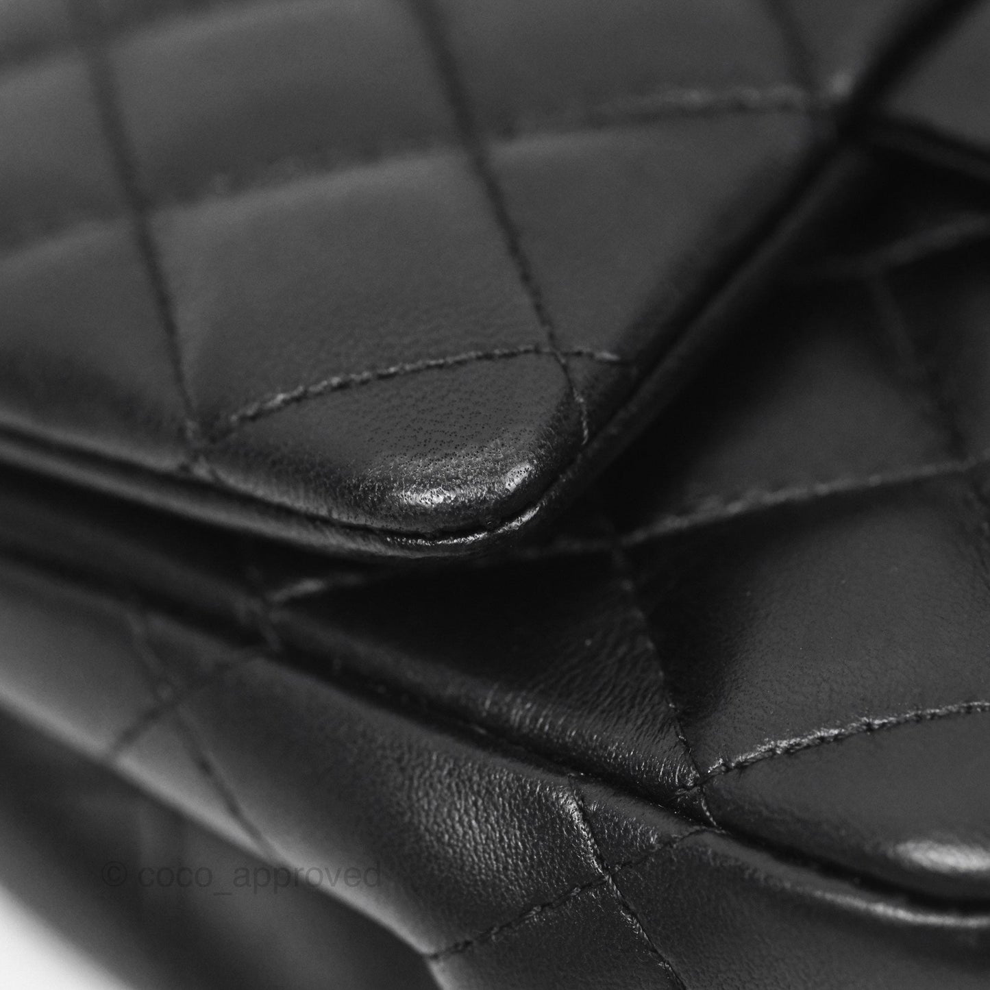 Chanel Quilted Mini Square Flap Black Lambskin Gold Hardware
