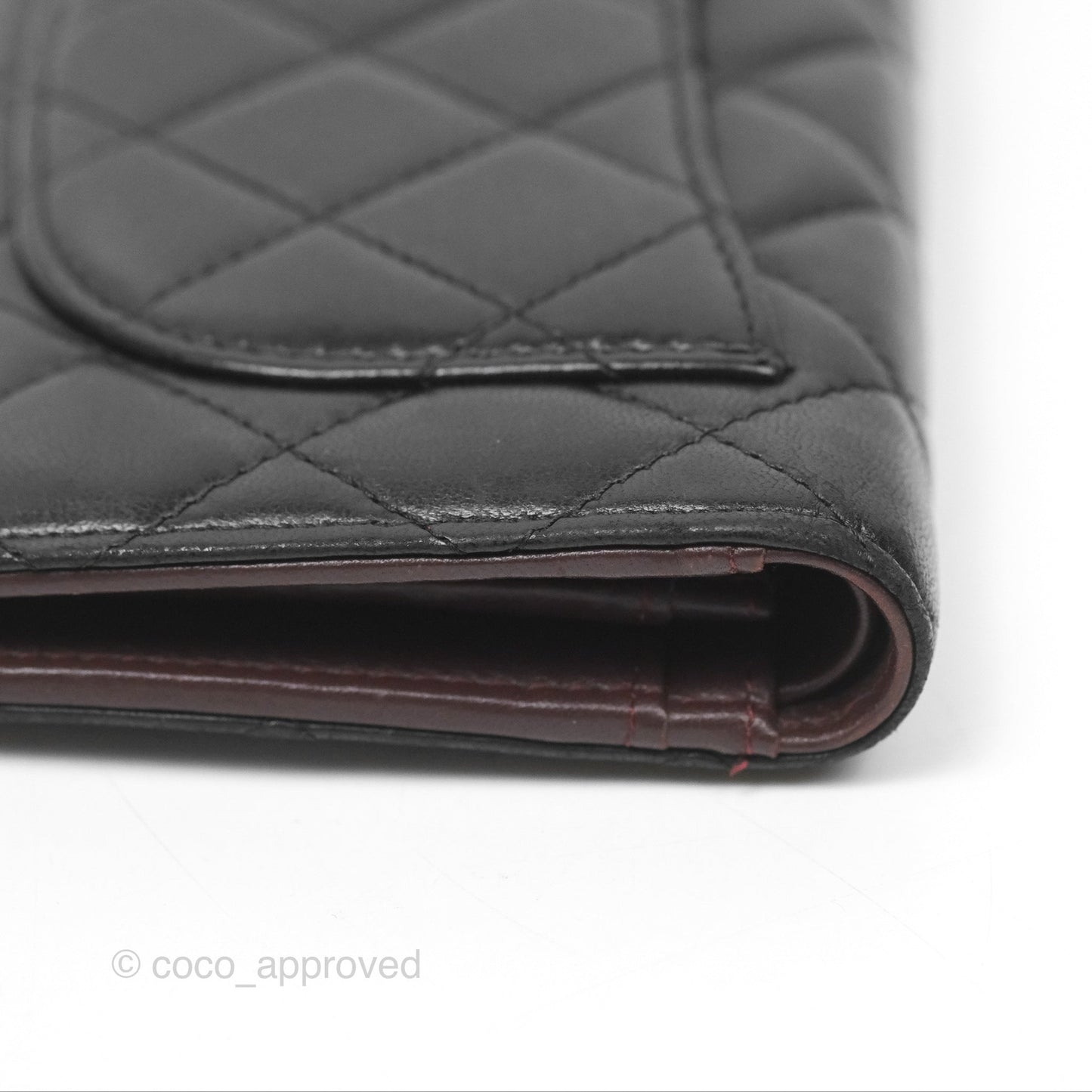 Chanel Classic Quilted Long Wallet Black Lambskin Silver Hardware