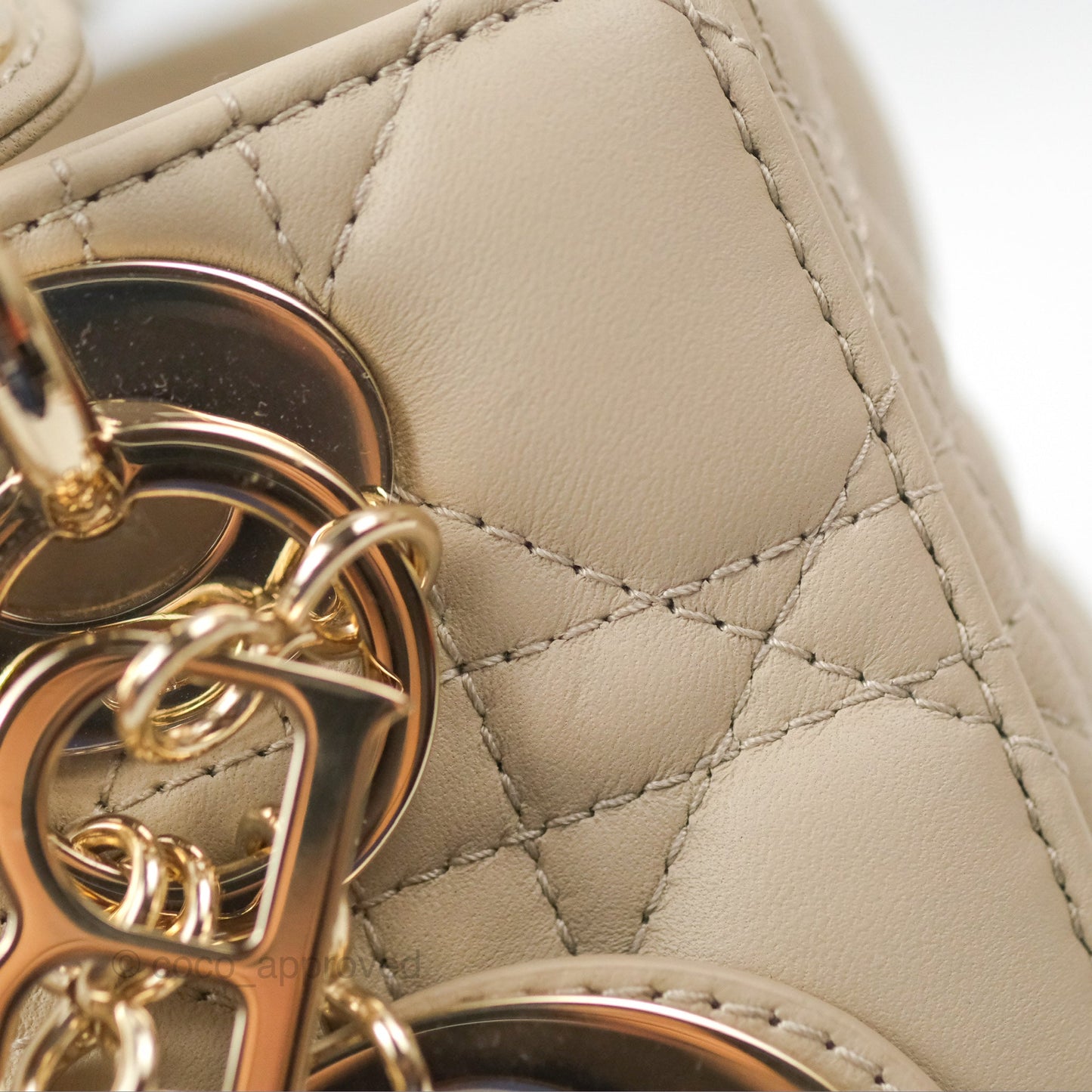 Christian Dior My ABCDior Lady Dior Beige Matte Lambskin Gold Hardware