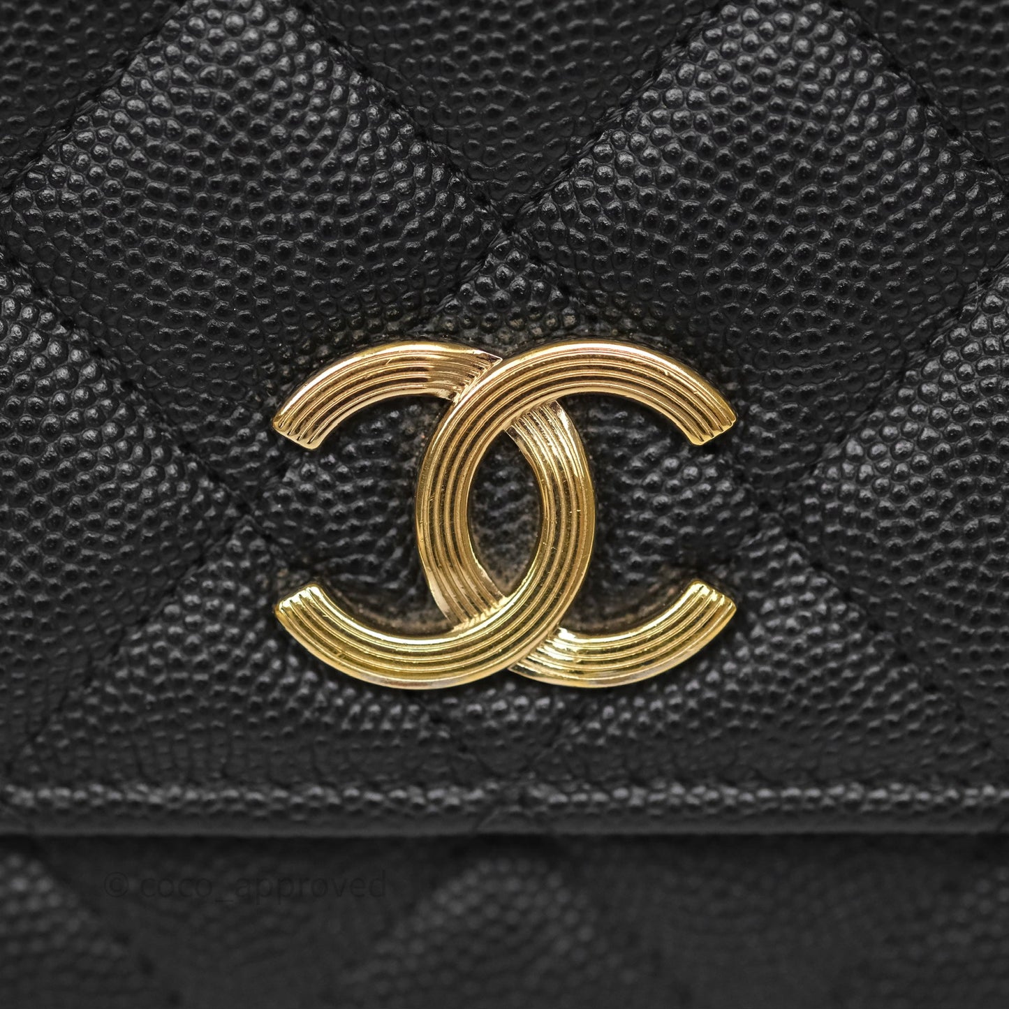 Chanel Wallet On Chain WOC Black Caviar Gold Hardware 23C
