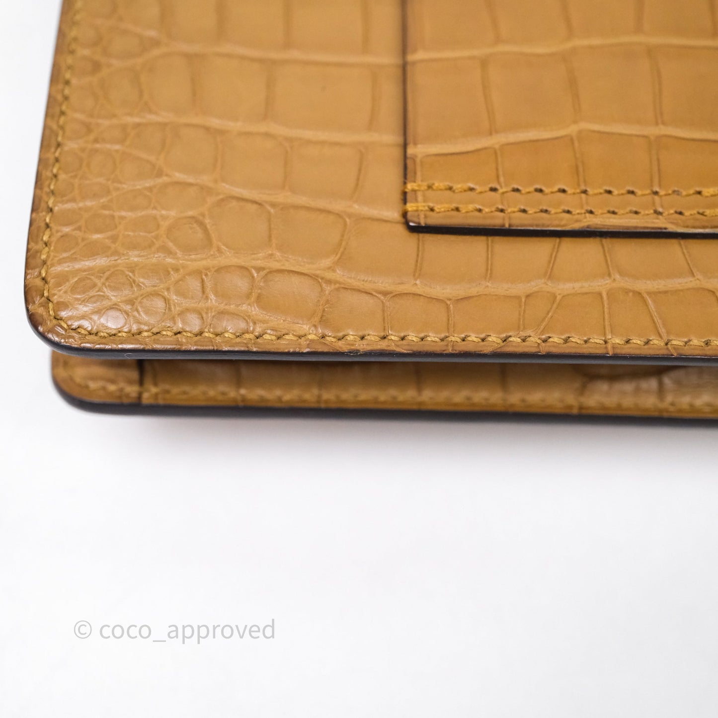Hermès Roulis Slim Wallet Matte Alligator Mississippiensis Kraft 2H Gold Hardware