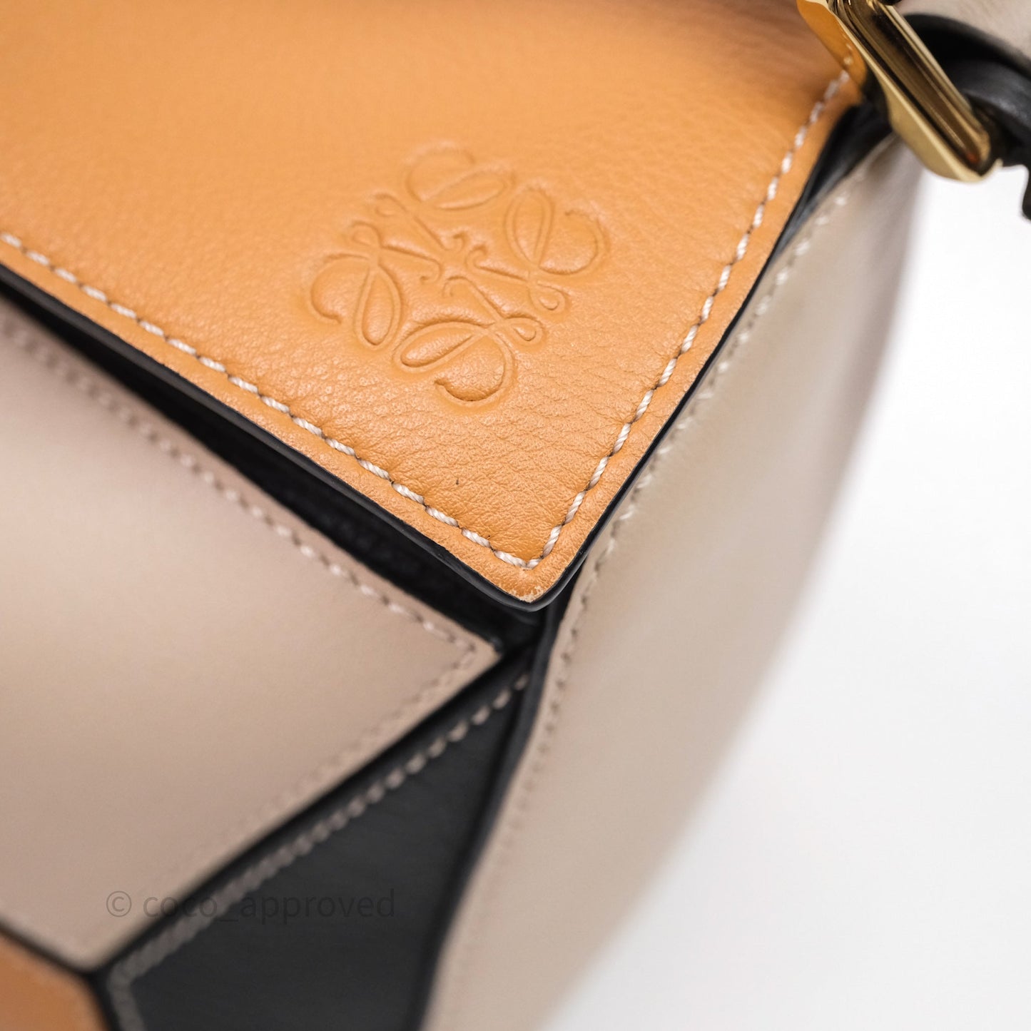Loewe Small Puzzle Bag Amber/ Light Oat Calfskin Gold Hardware