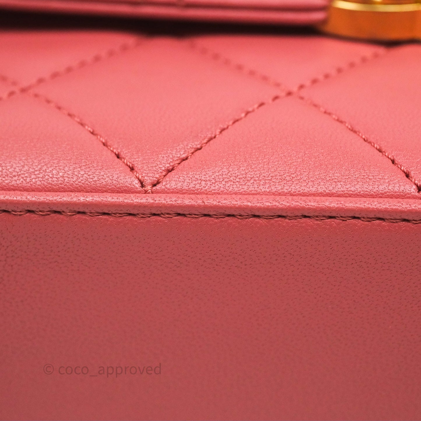 Chanel Quilted Small Chain Infinity Handle Bag Pink Lambskin Aged Gold Hardware