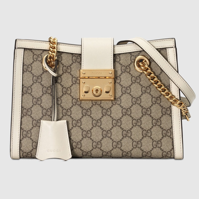 Luxury Gucci Padlock small GG shoulder bag