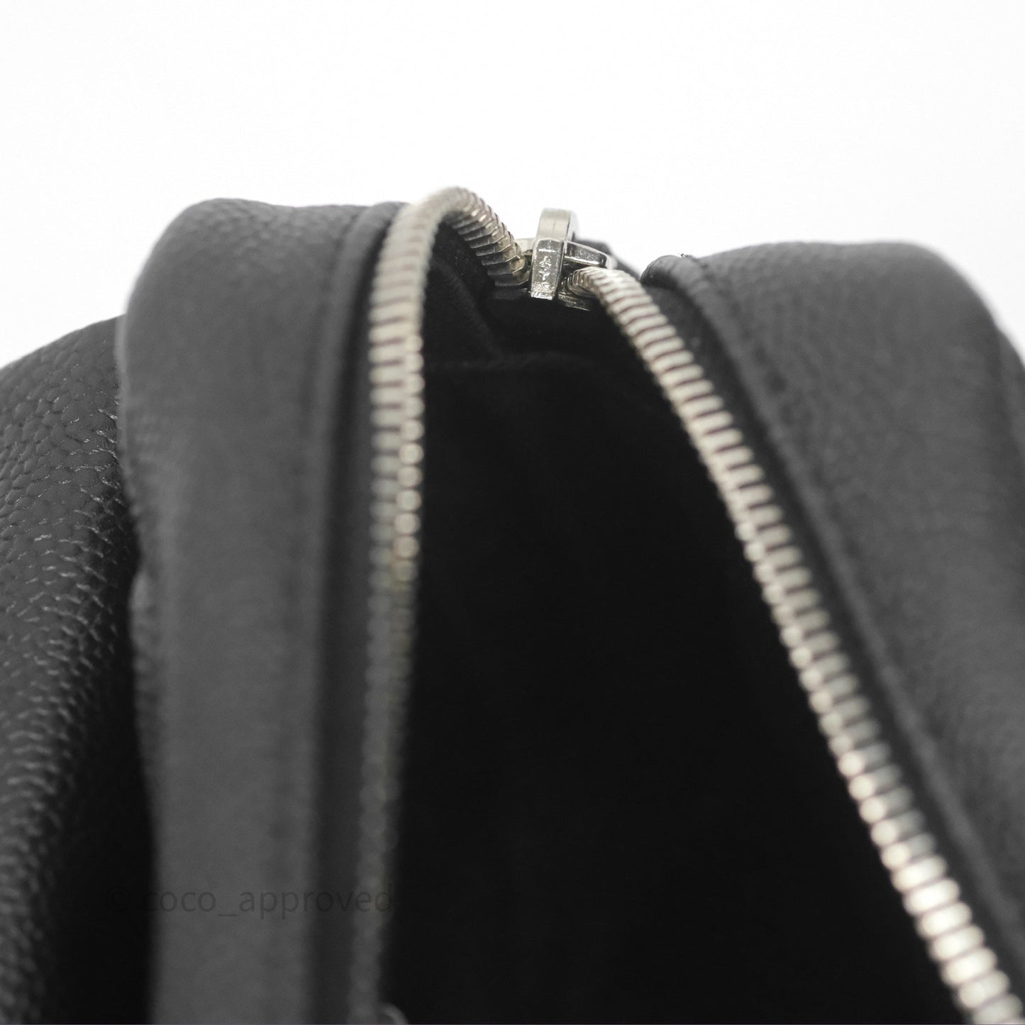 Chanel Quilted Easy Flap Bag Black Caviar Silver Hardware