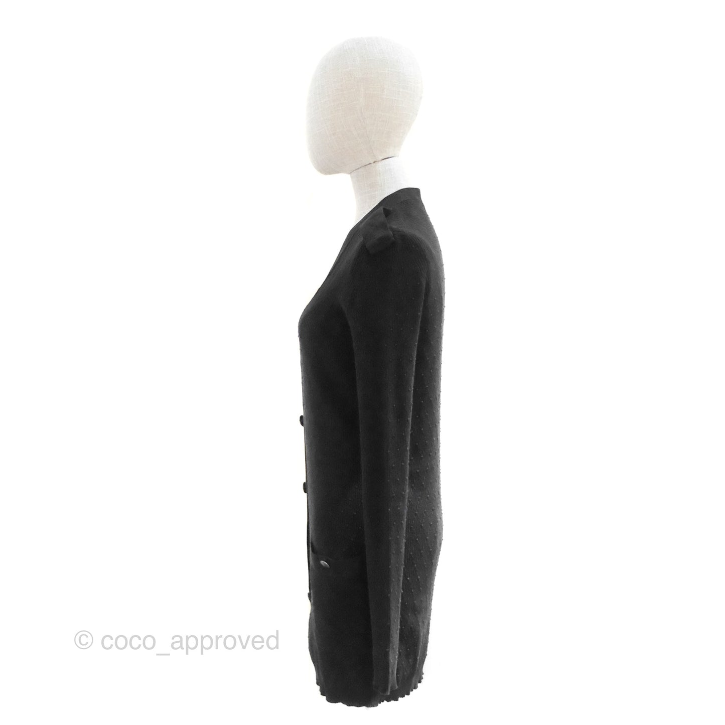 Chanel Ribbed Cardigan Black 16P
