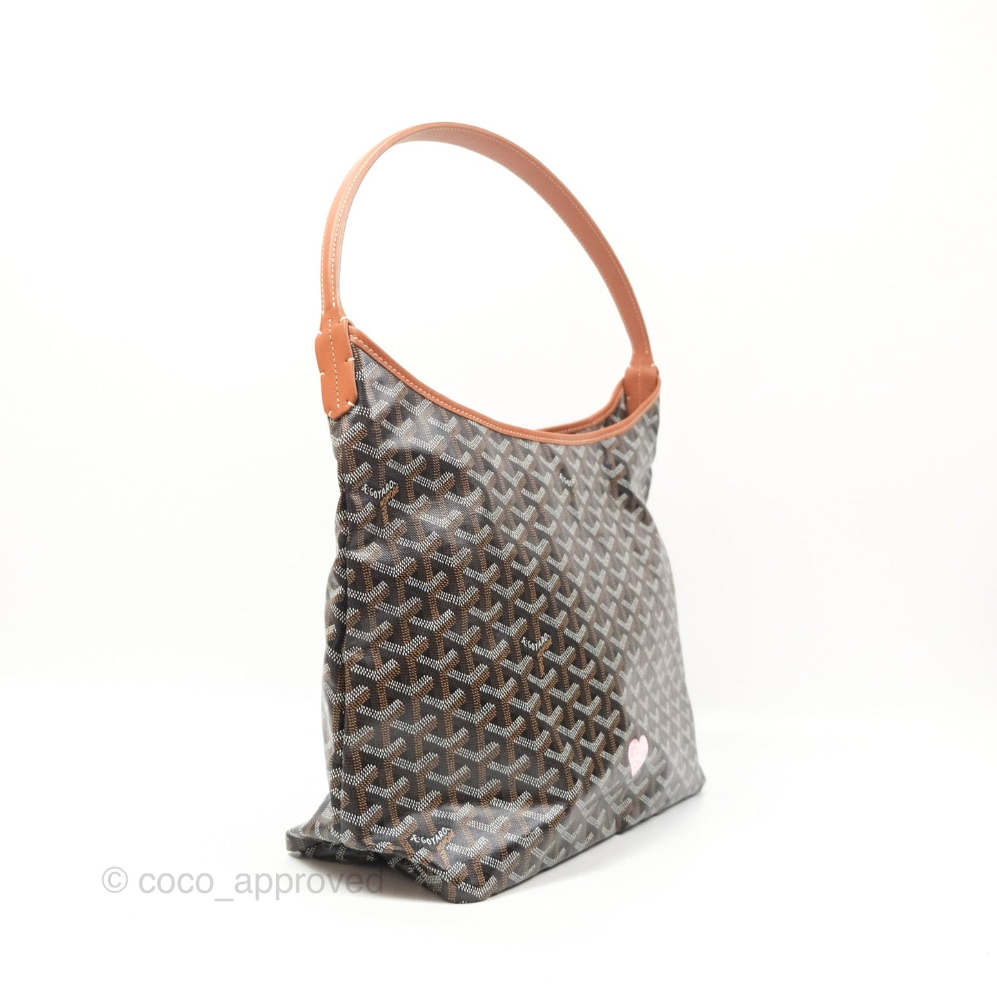 Goyard Bohème Hobo Bag Black/Tan Goyardine Canvas