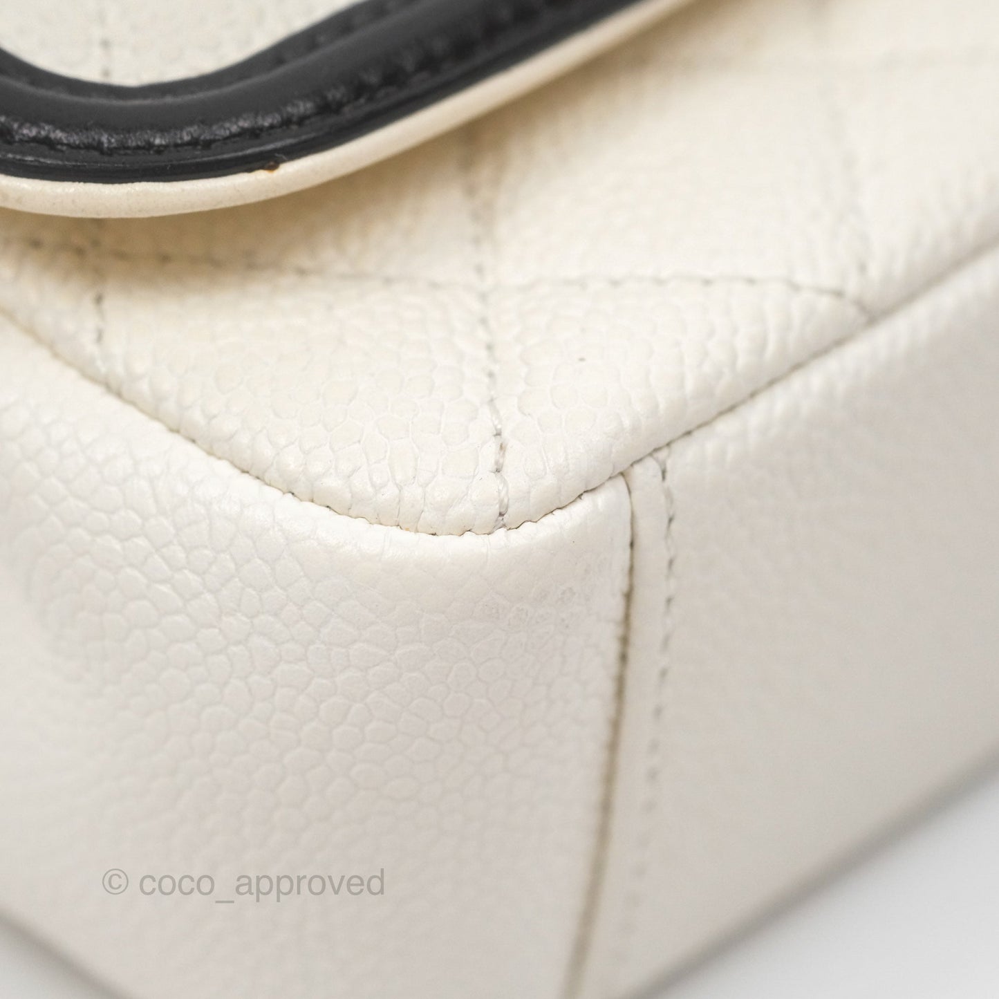Chanel Small CC Filigree Flap Quilted Ivory Caviar