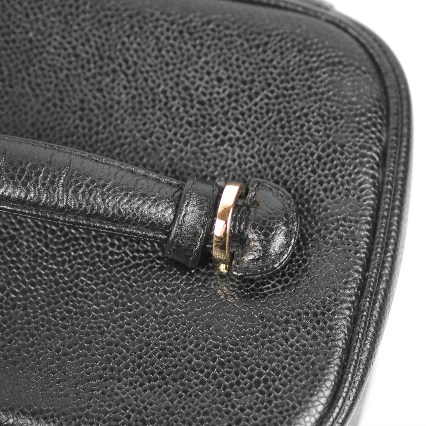 Chanel Vintage Vanity Case Black Caviar Gold Hardware